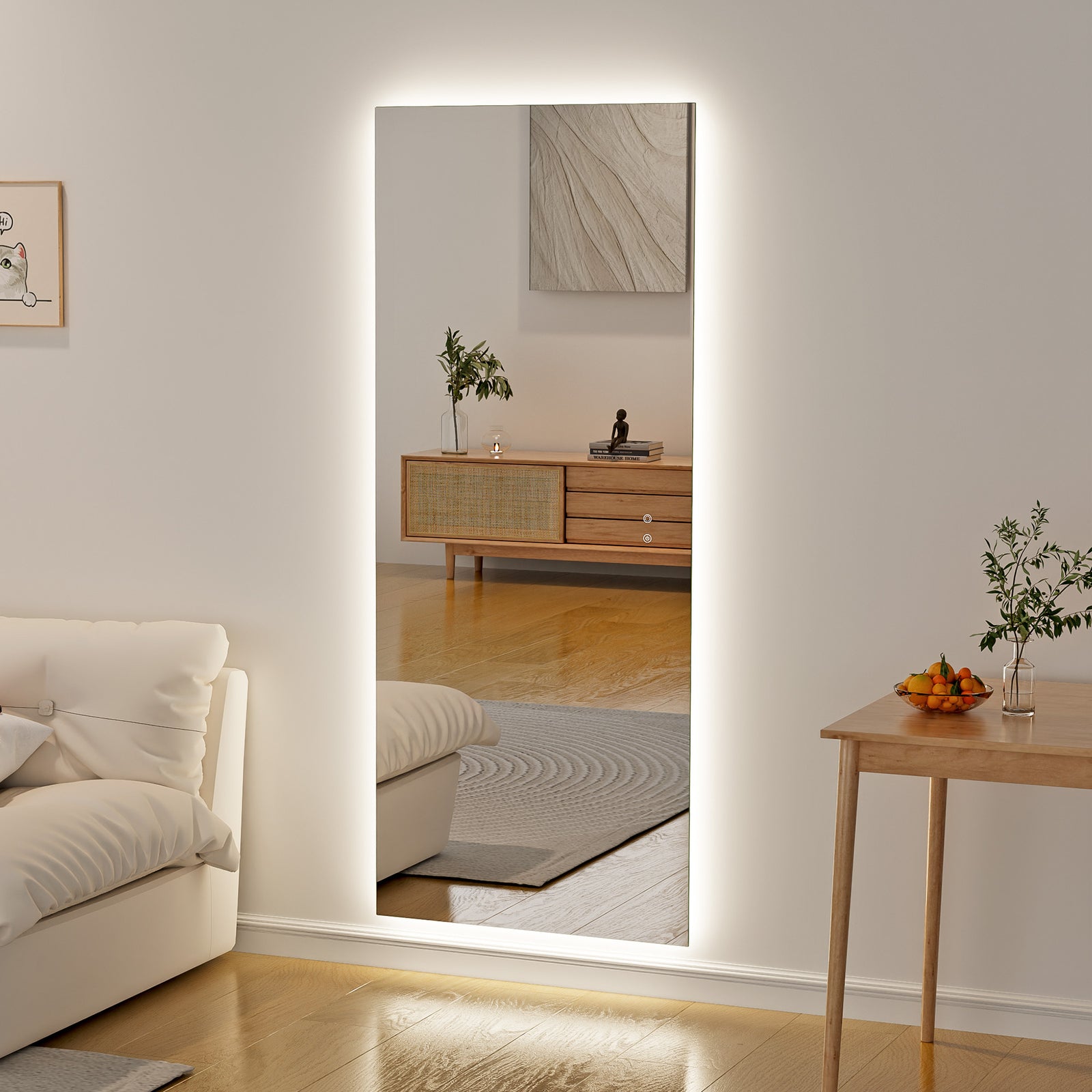 Backlit Mirror Rounded Rectangle Aurora 170cm Rectangle Backlit Mirror