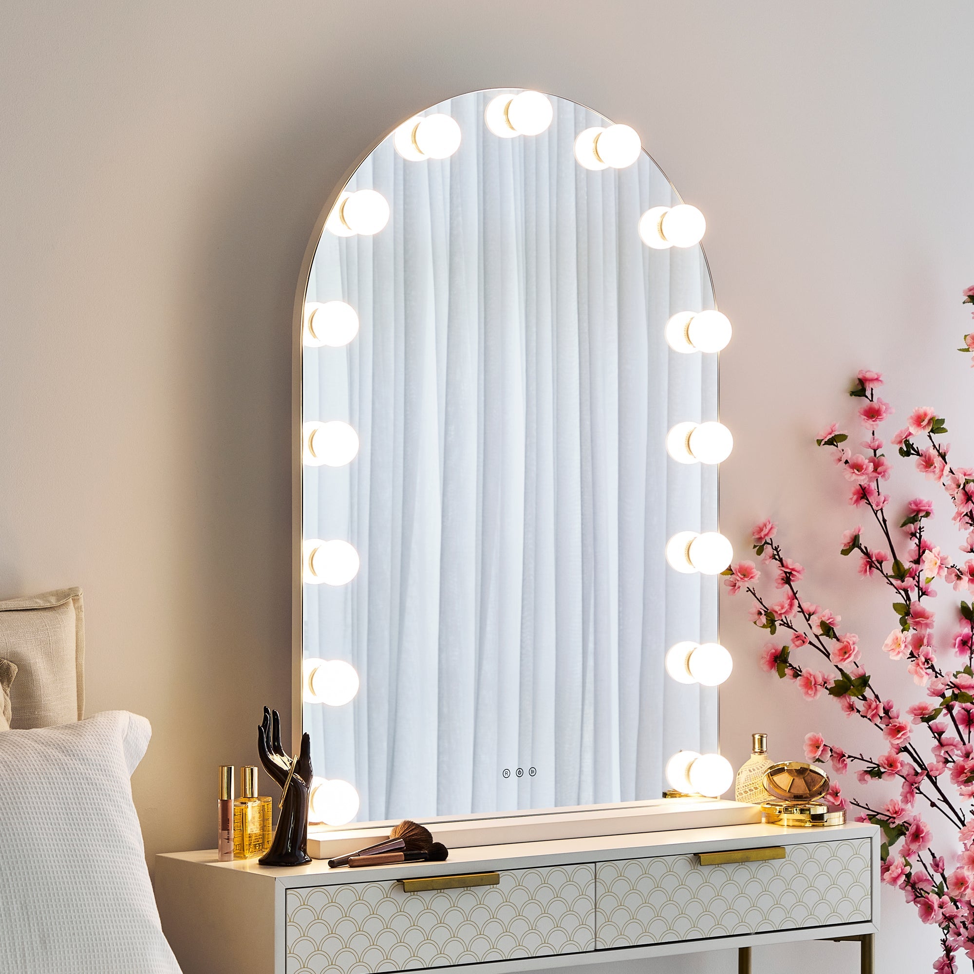 Hollywood Led 102Cm Large Arched Vanity Mirror Mirrors