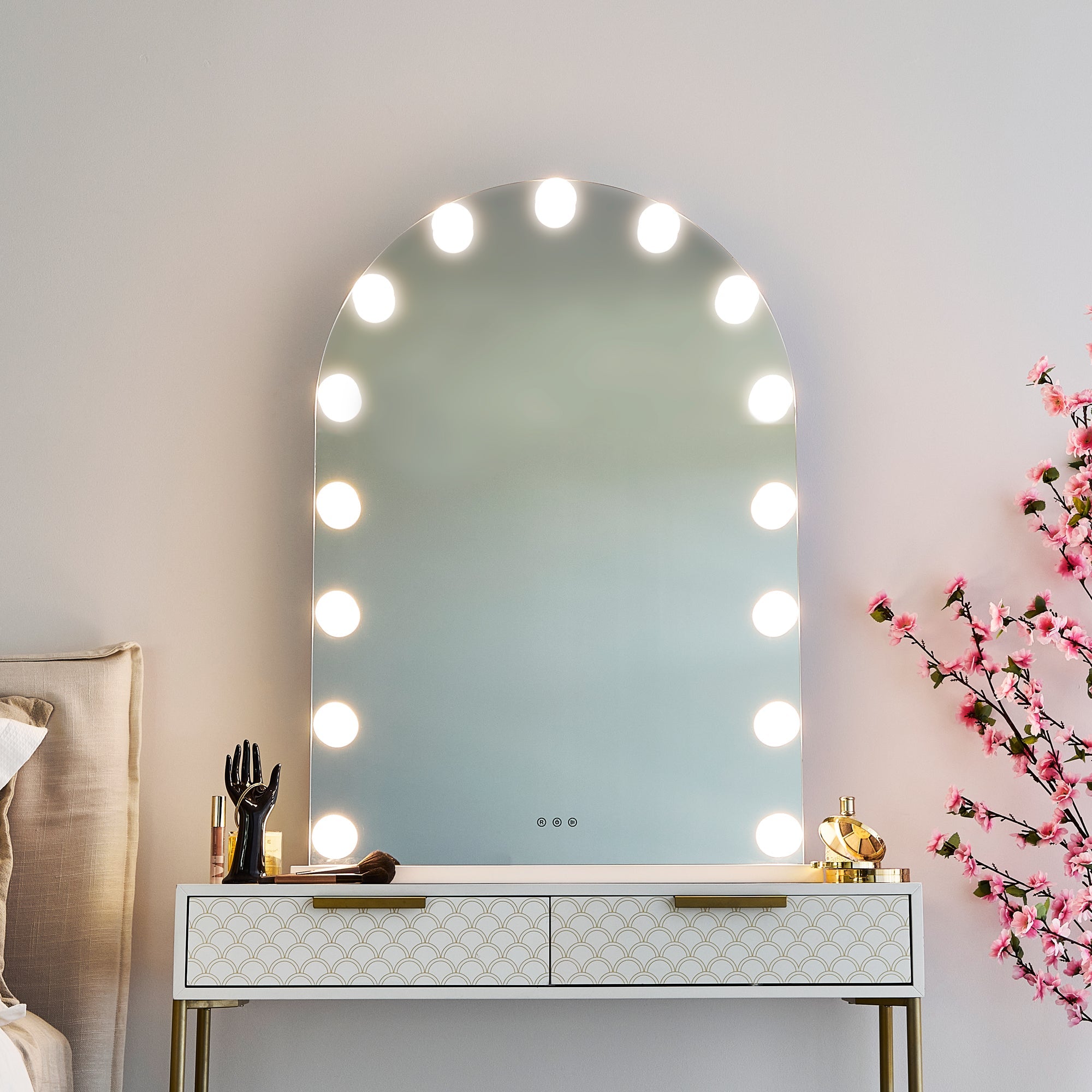 Hollywood Led 102Cm Large Arched Vanity Mirror Mirrors