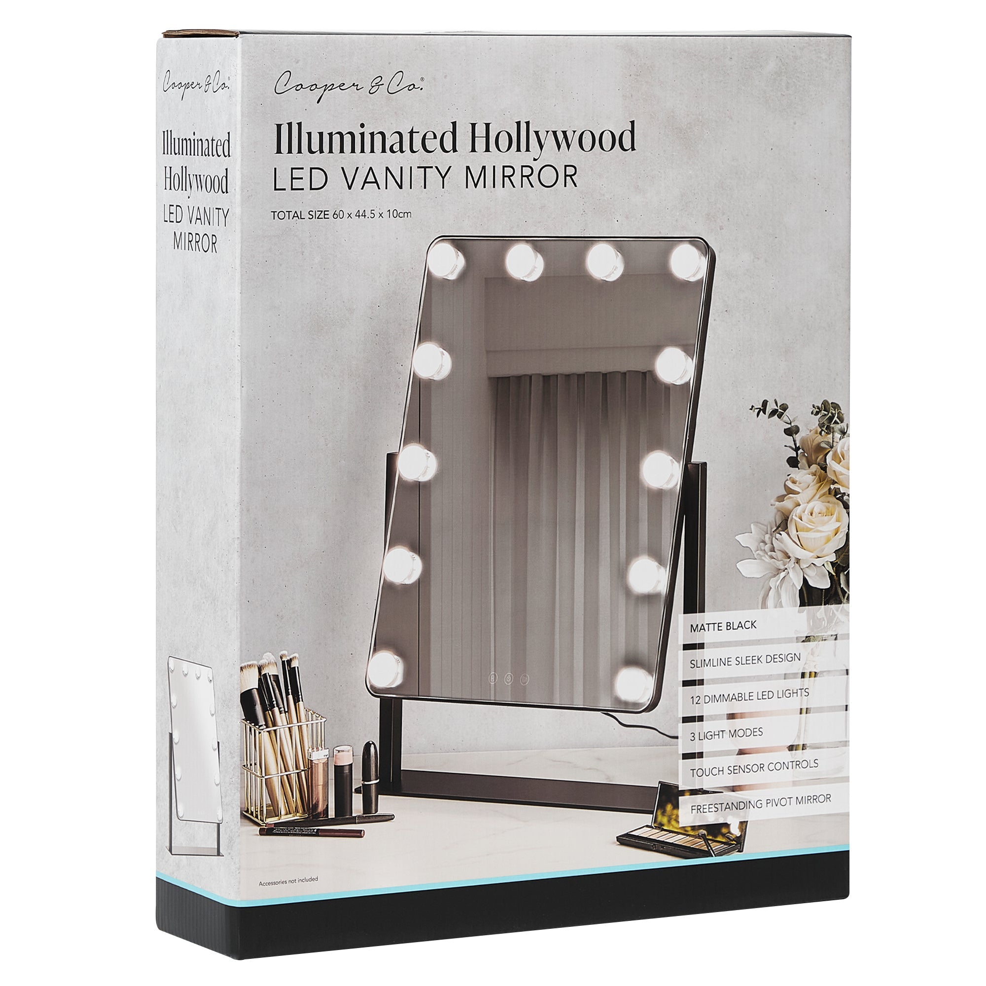 Hollywood Led 60Cm Tabletop Vanity Mirror Black Mirrors