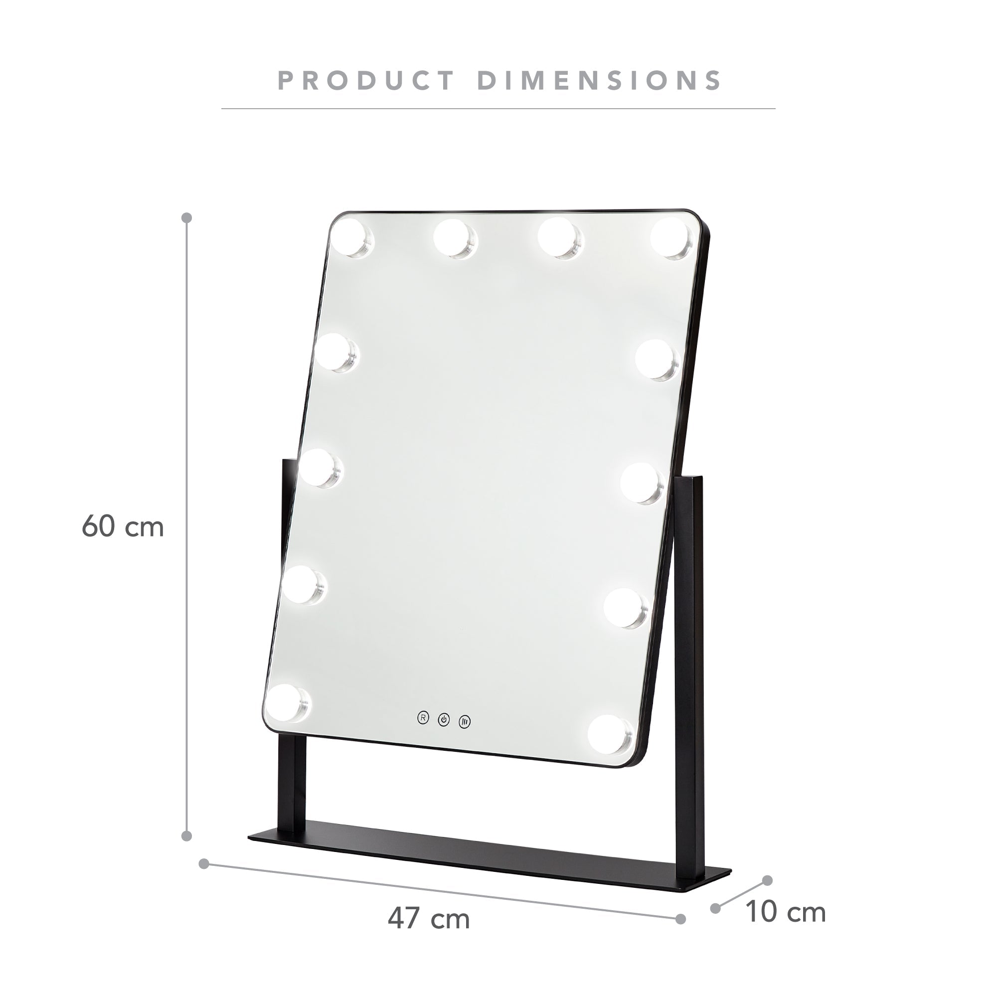 Hollywood Led 60Cm Tabletop Vanity Mirror Black Mirrors