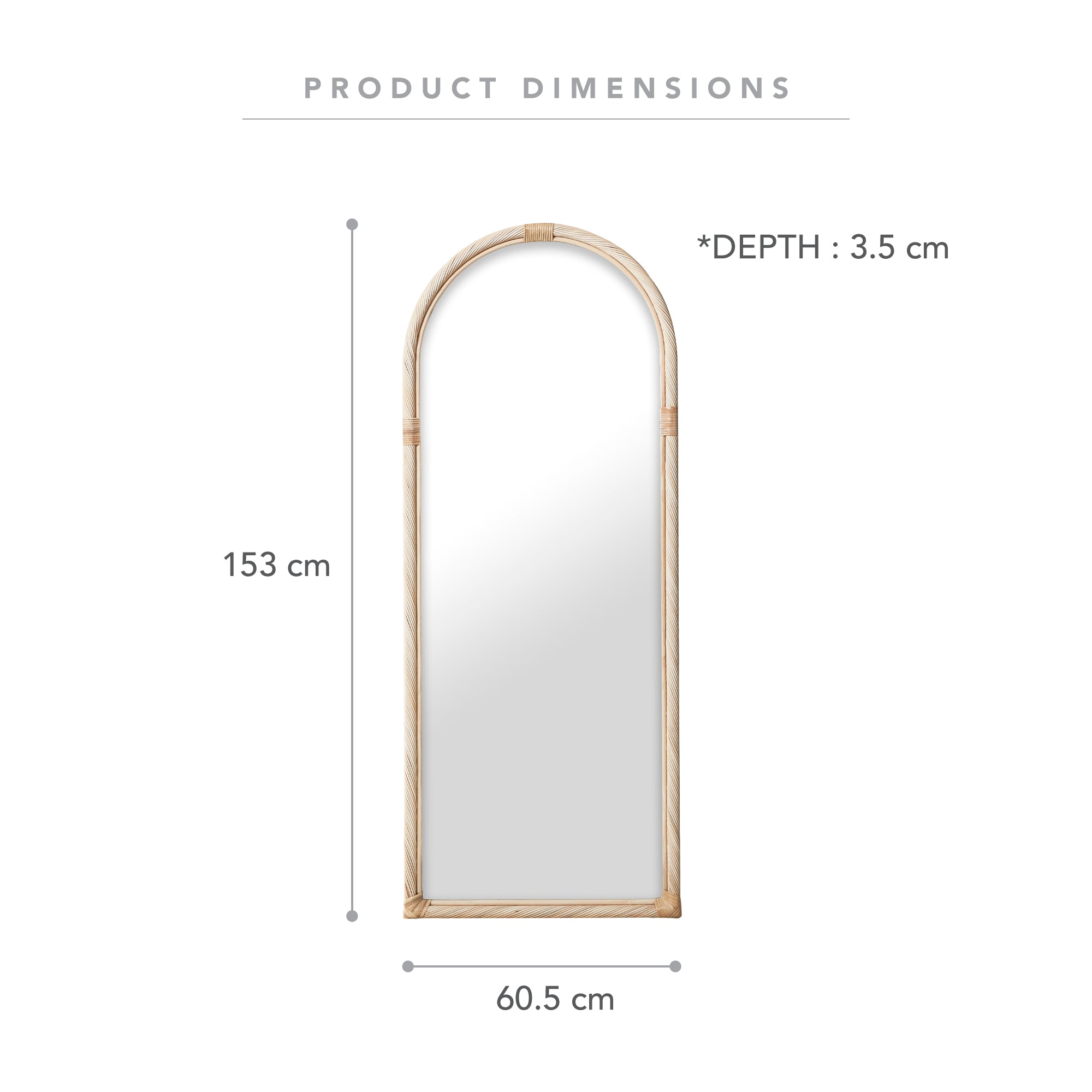 Emmy 153Cm Arched Mirror Natural Mirrors