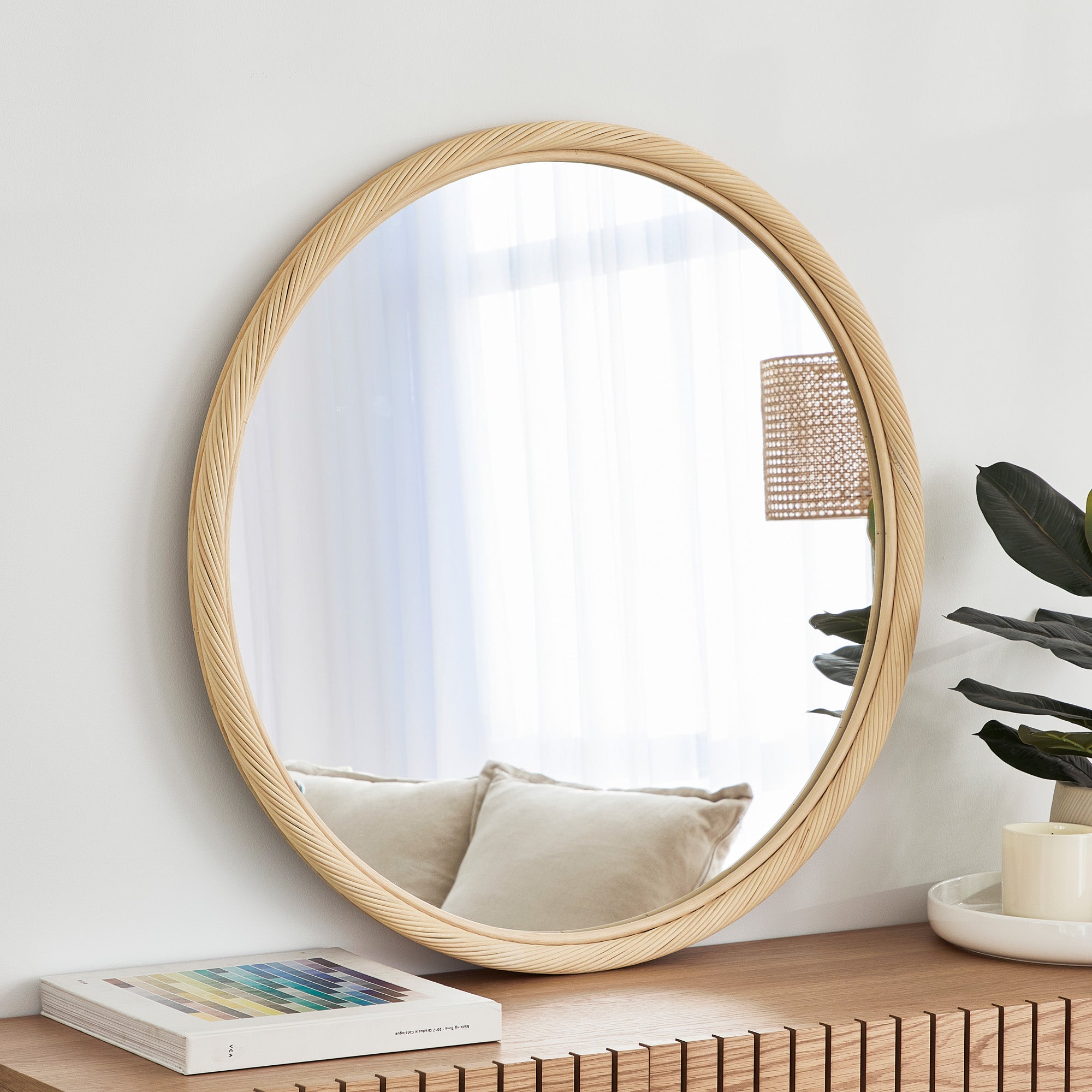 Emmy 80Cm Round Mirror Natural Mirrors