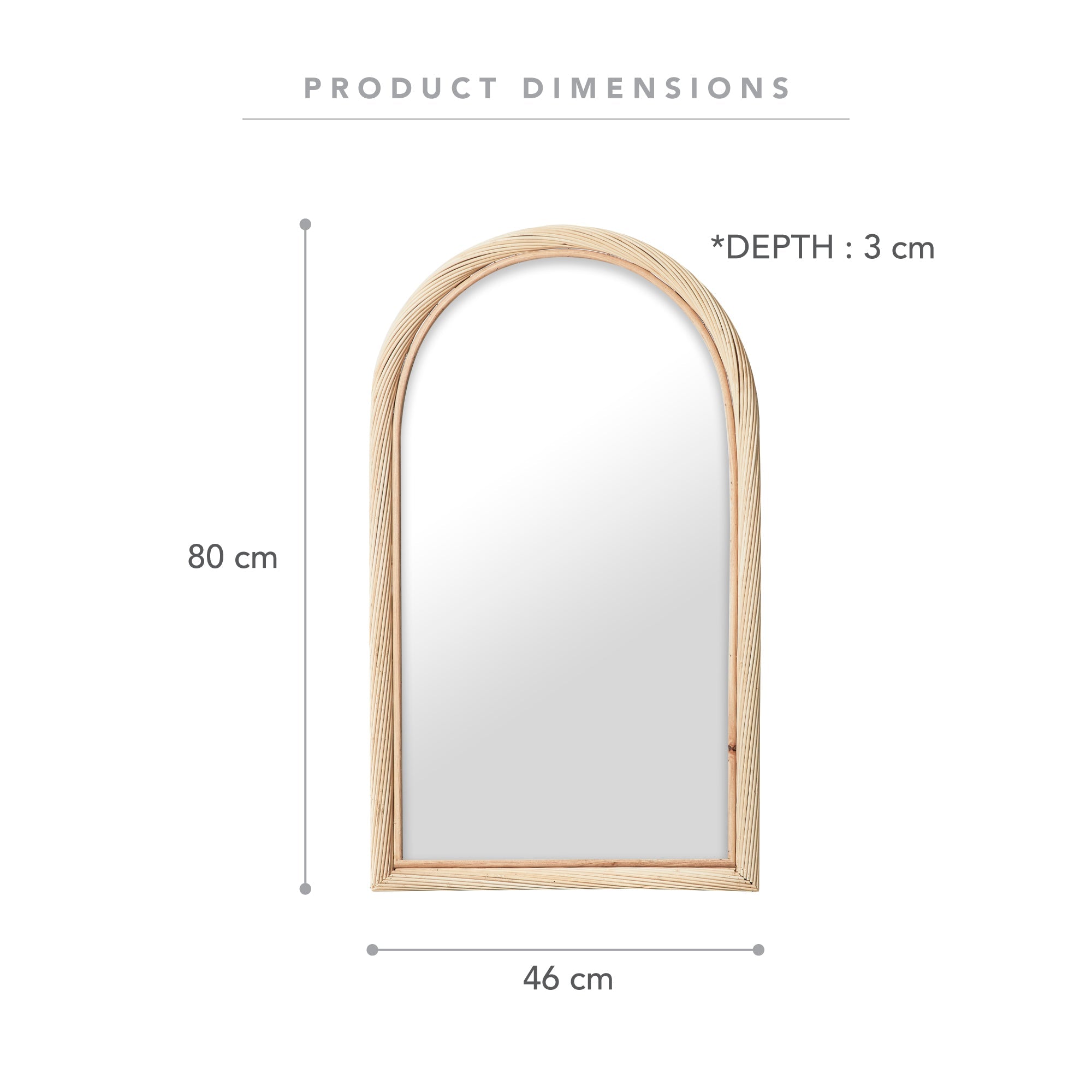 Emmy 80Cm Arch Mirror Natural Mirrors