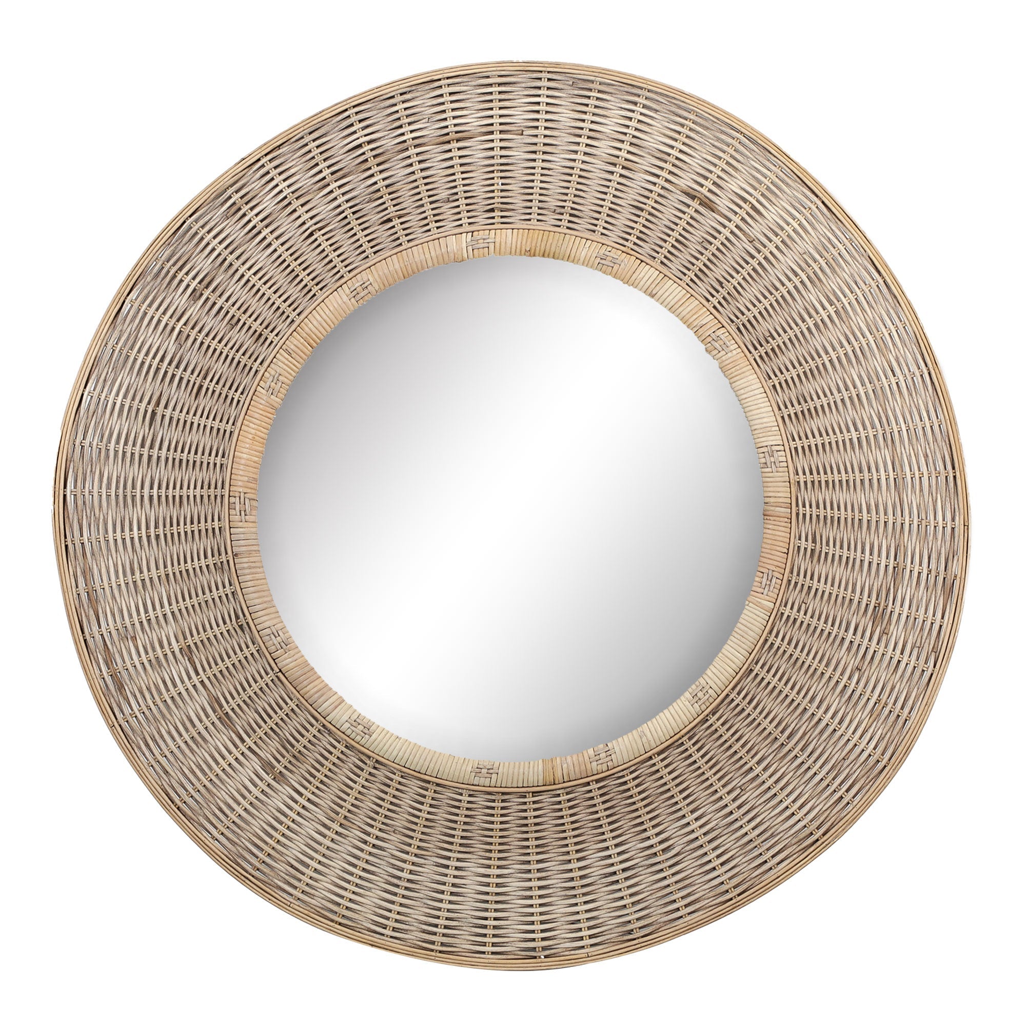 Moonah 90Cm Round Rattan Wall Mirror Mirrors