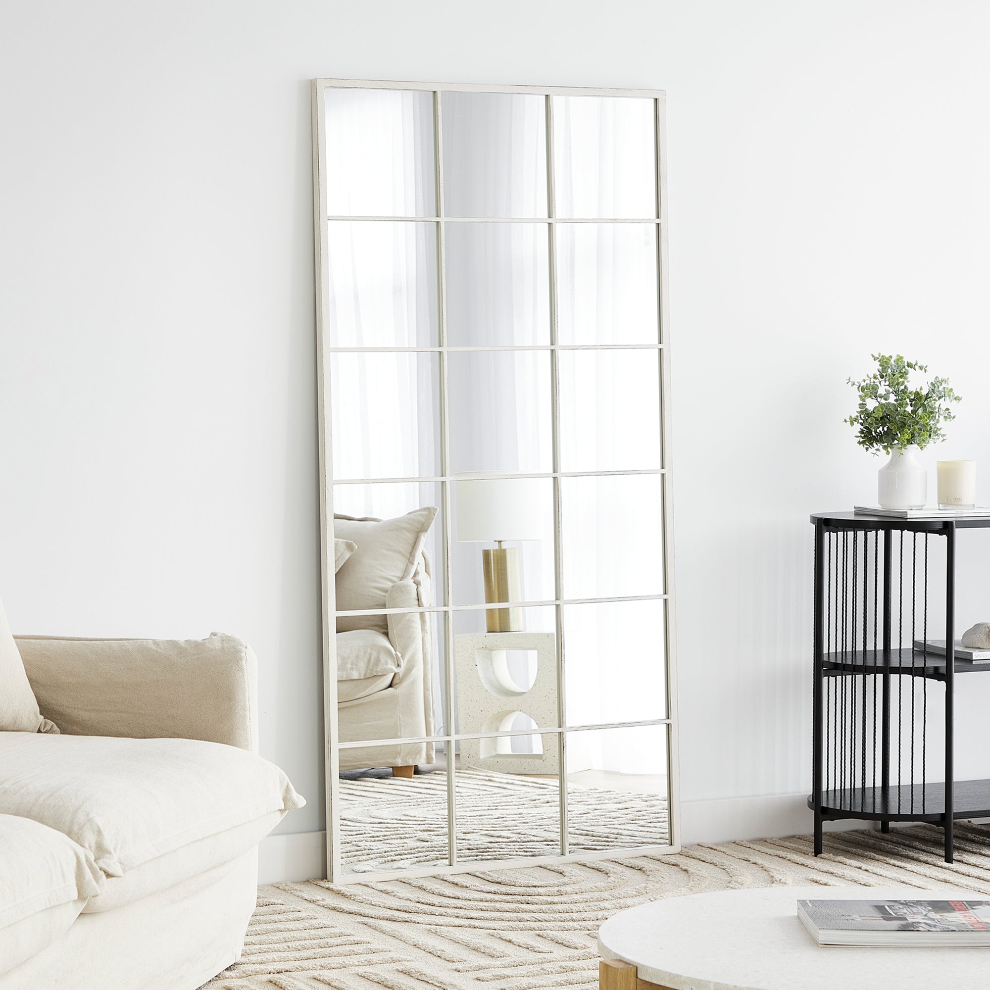 Sophia XL 180cm Rectangle Mirror Antique White