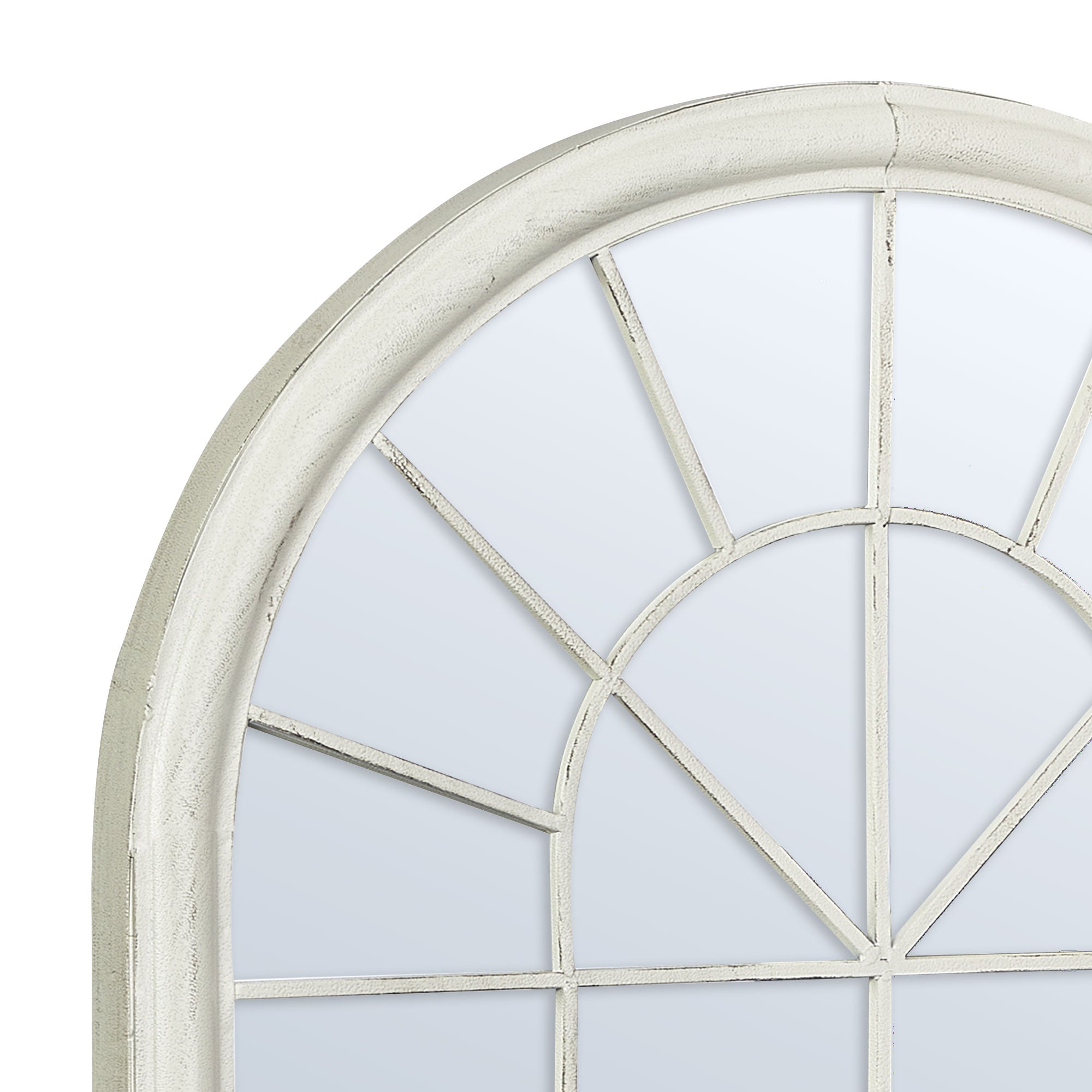 Dome 131Cm Large Arch Iron Indoor Outdoor Mirror Antique White Mirrors