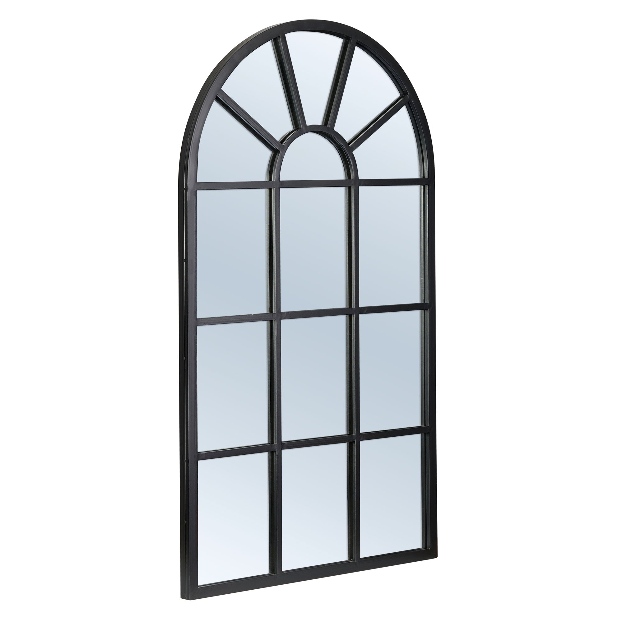 Abbey 105Cm Arch Iron Indoor Outdoor Mirror Black Mirrors