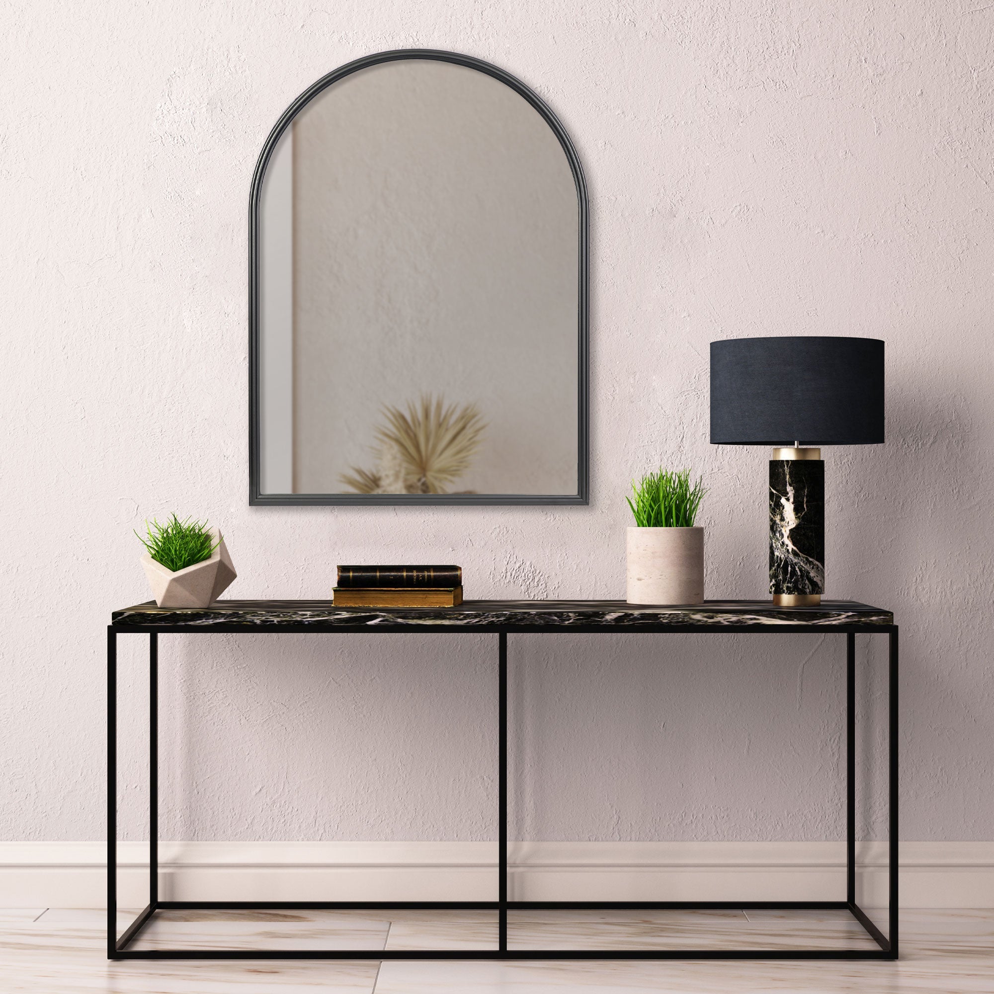 Arc 80Cm Iron Indoor Outdoor Mirror Black Mirrors