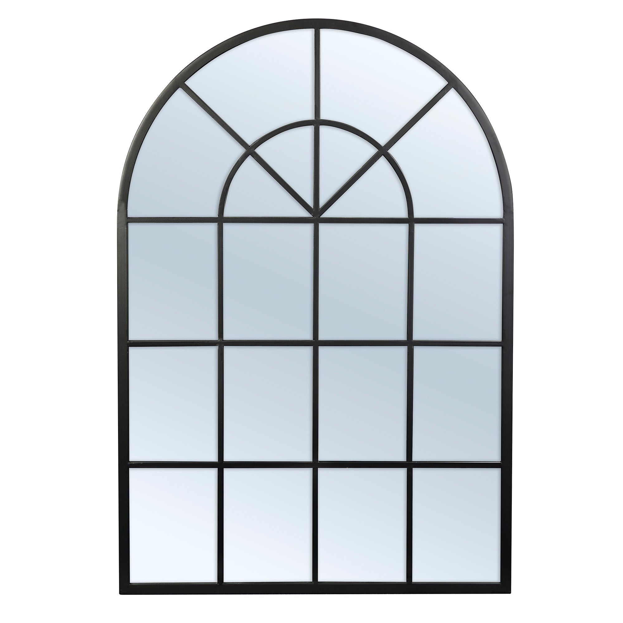 Grace 135Cm Large Arch Iron Indoor Outdoor Mirror Black Mirrors