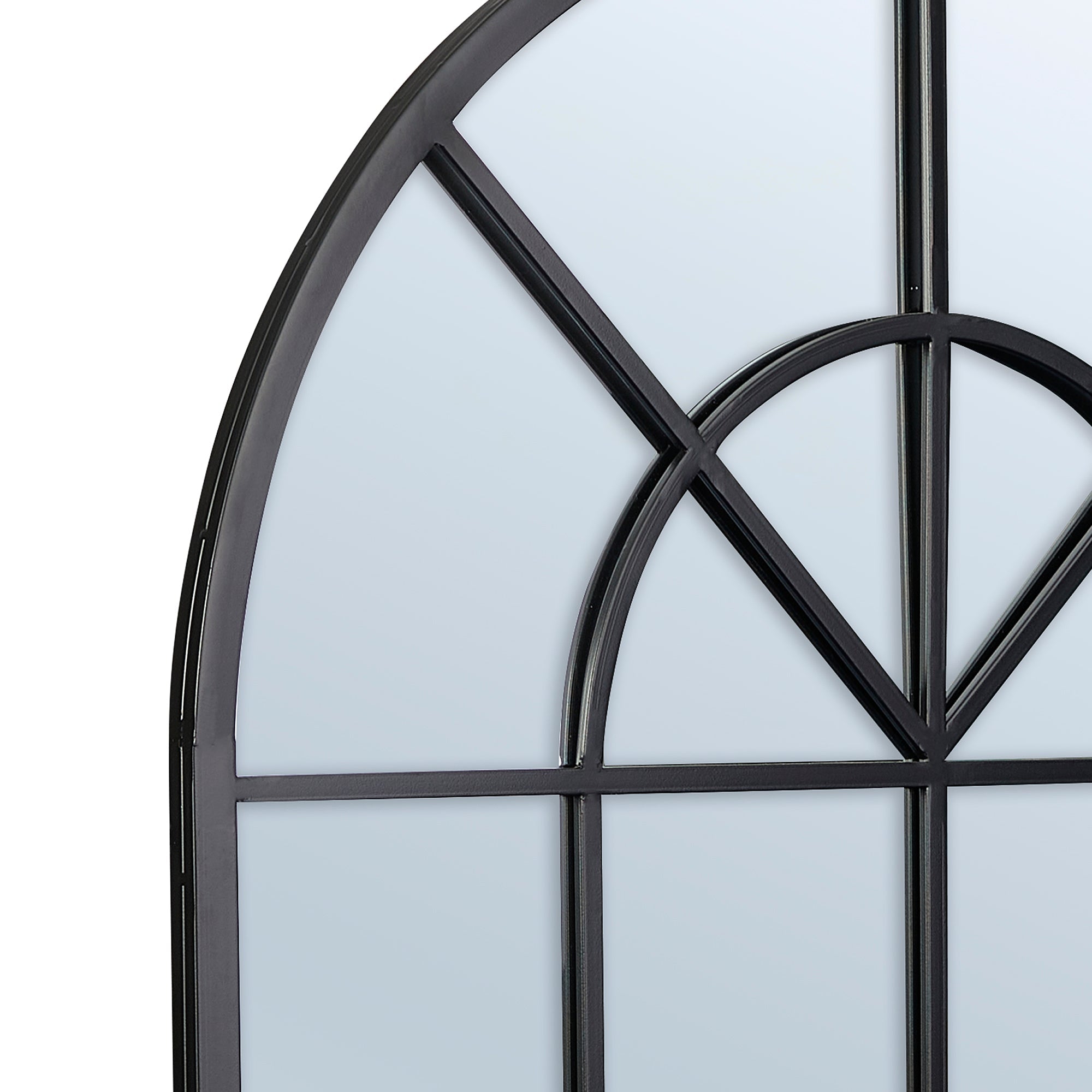 Grace 135Cm Large Arch Iron Indoor Outdoor Mirror Black Mirrors