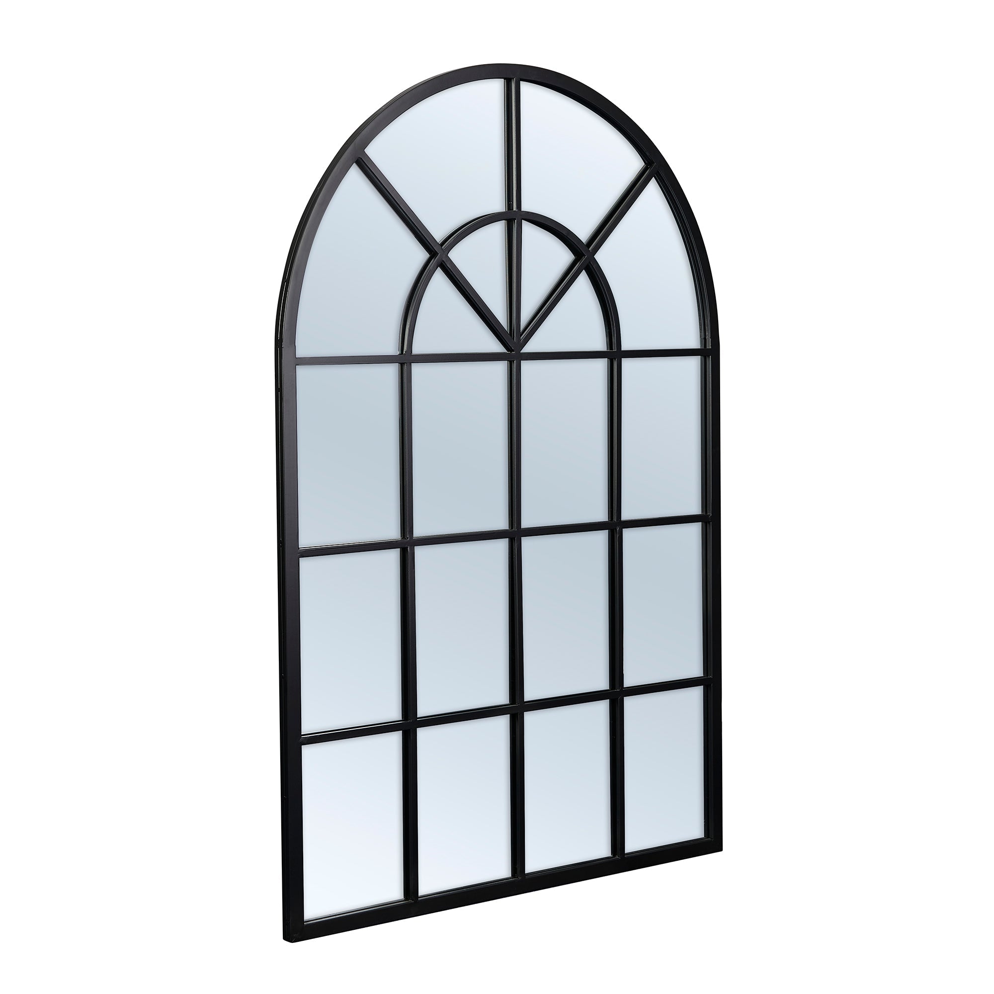 Grace 135Cm Large Arch Iron Indoor Outdoor Mirror Black Mirrors