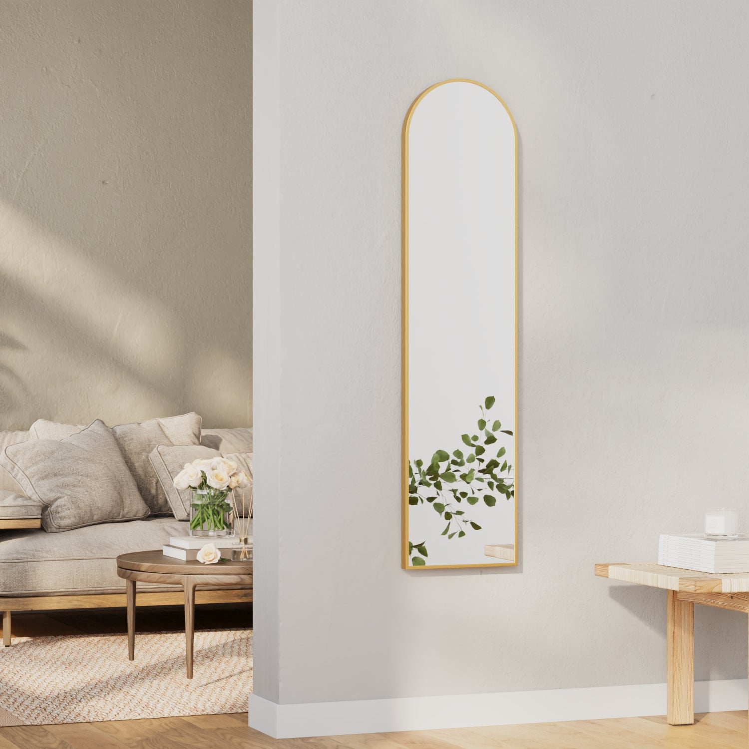 Cindy 120cm Arched Leaning Wall Mirror