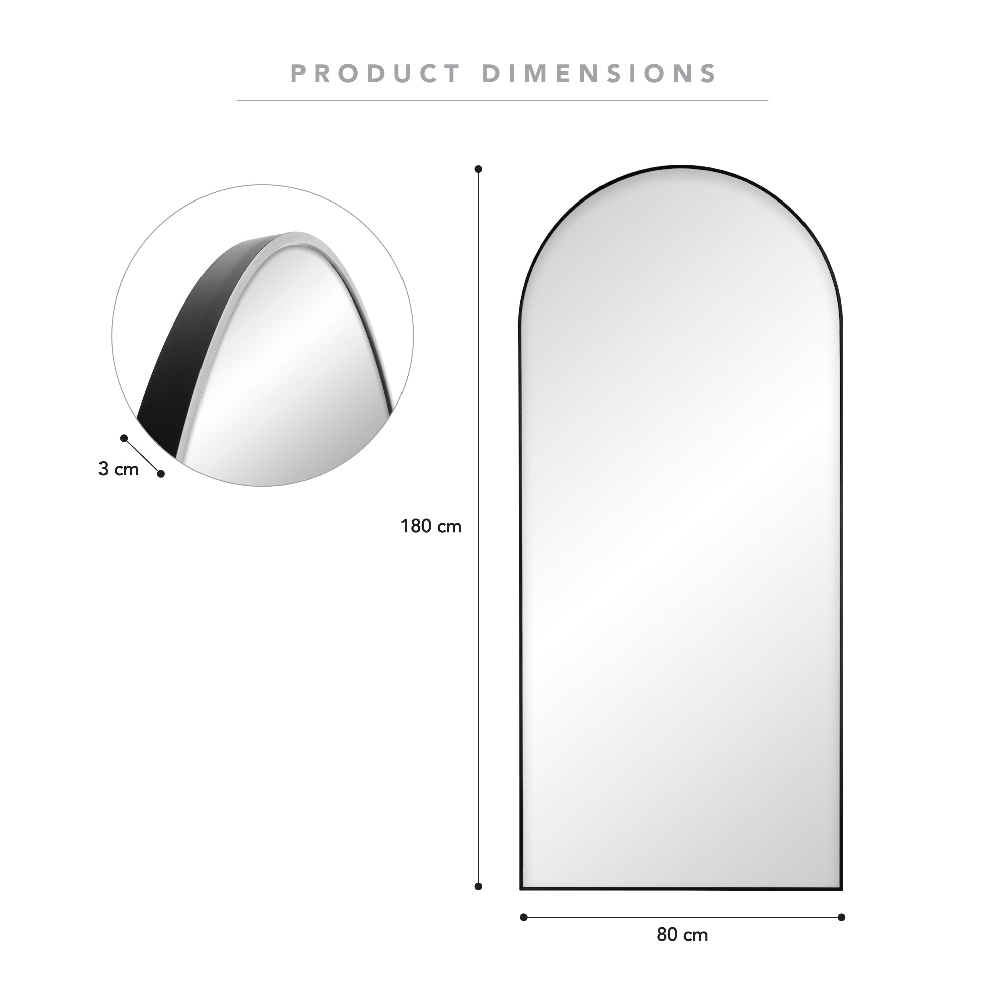 Cindy Xl 180Cm Arch Mirror Mirrors