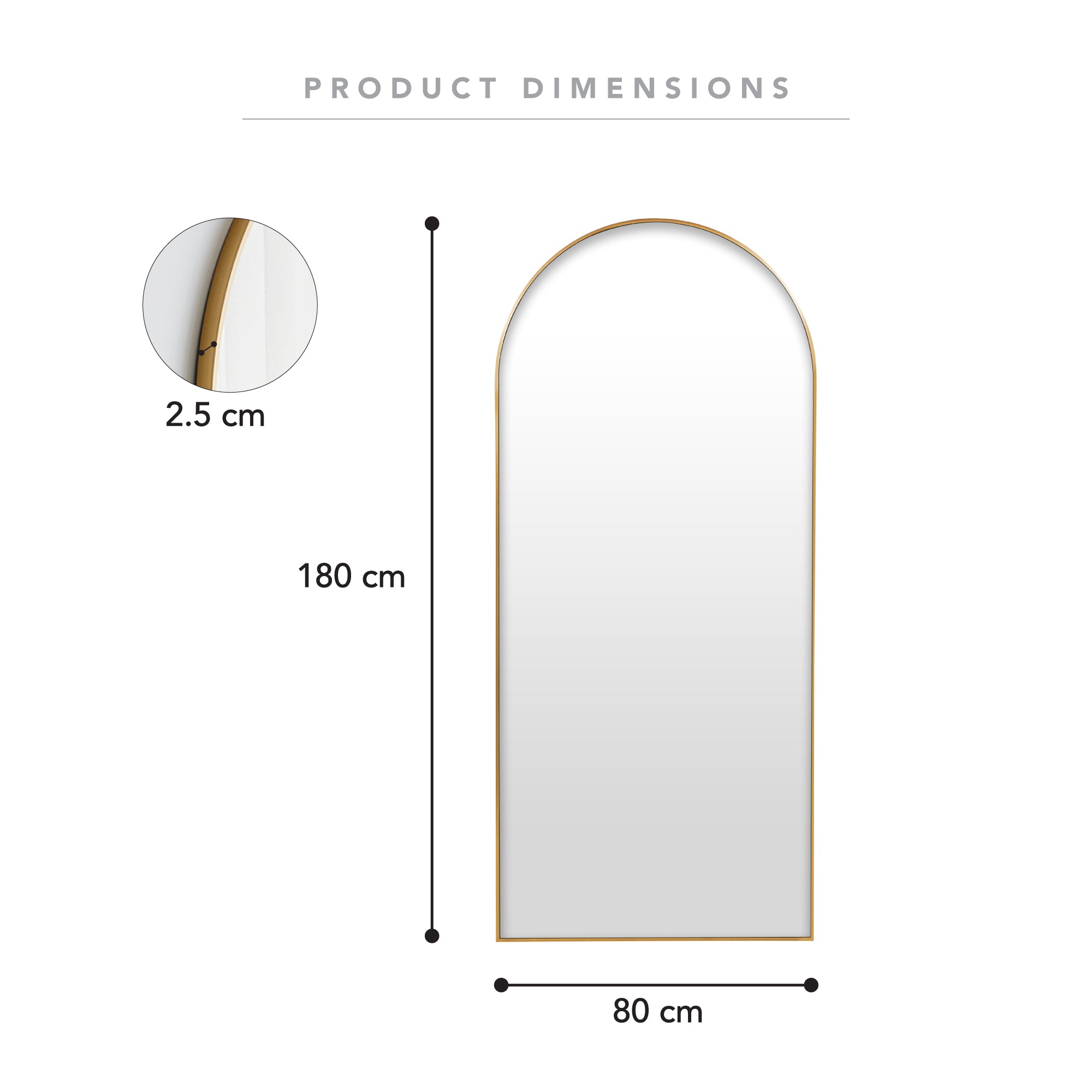 Cindy Xl 180Cm Arch Mirror Mirrors