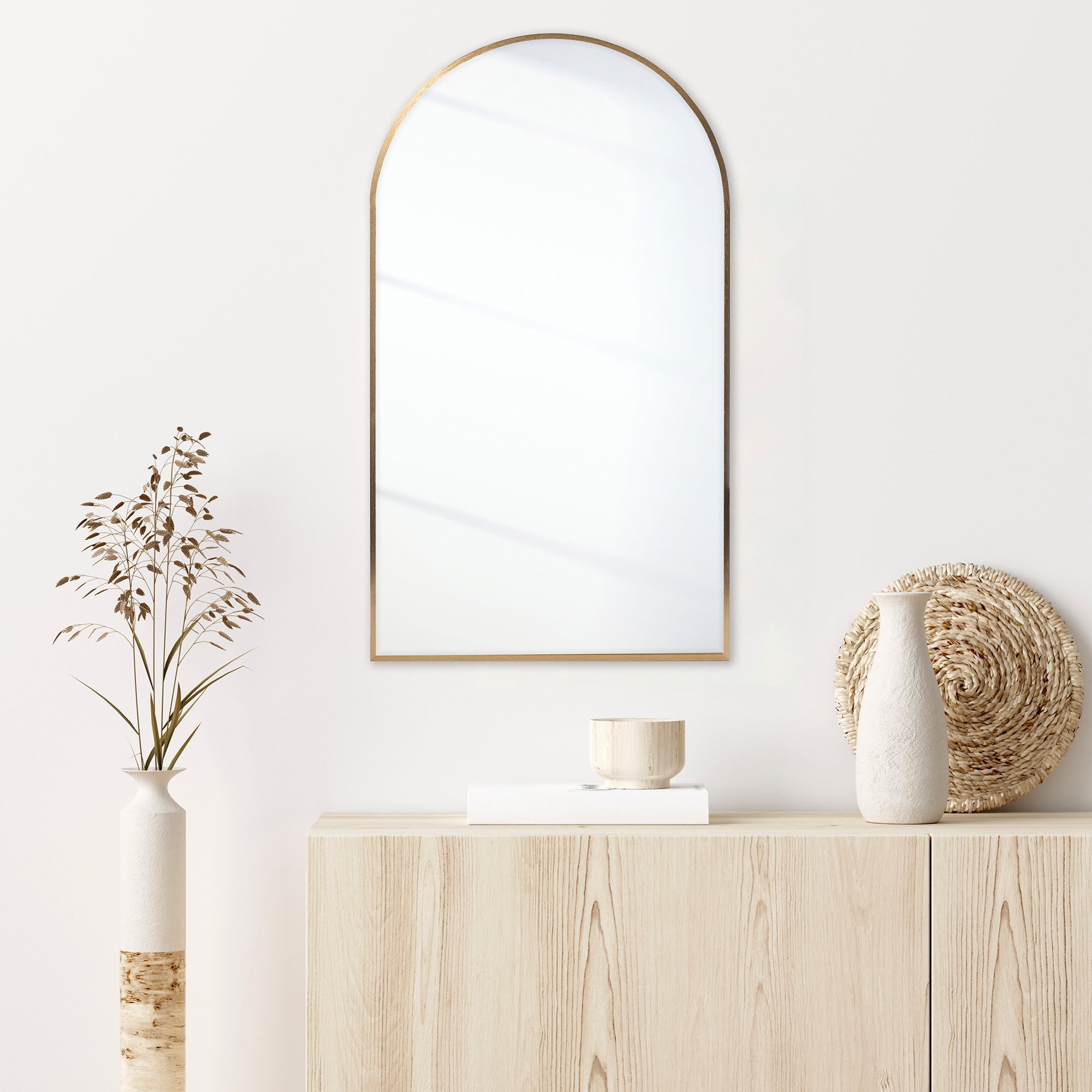 Naomi 80Cm Arched Wall Mirror Gold Mirrors