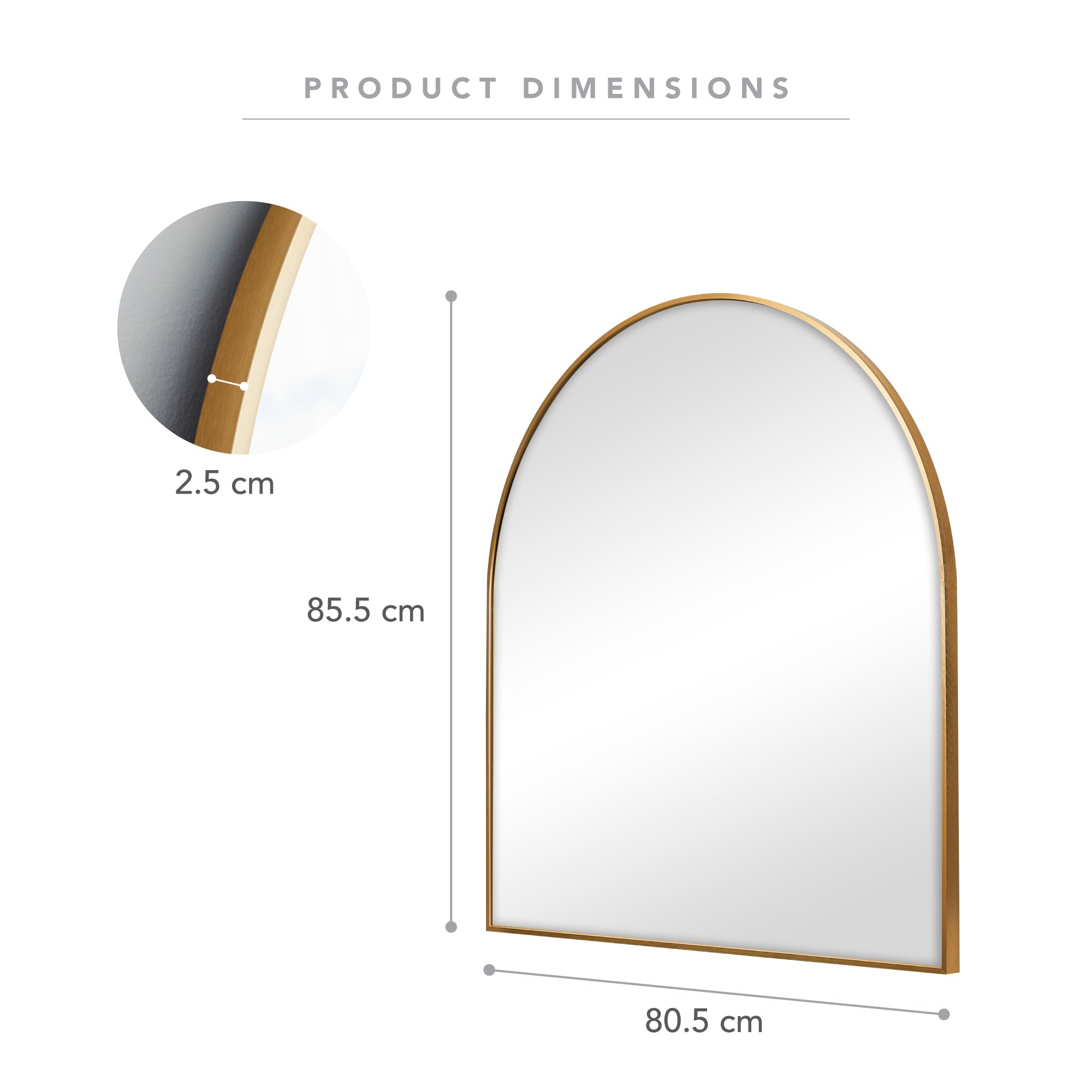 85Cm Naomi Large Arch Mirror Mirrors