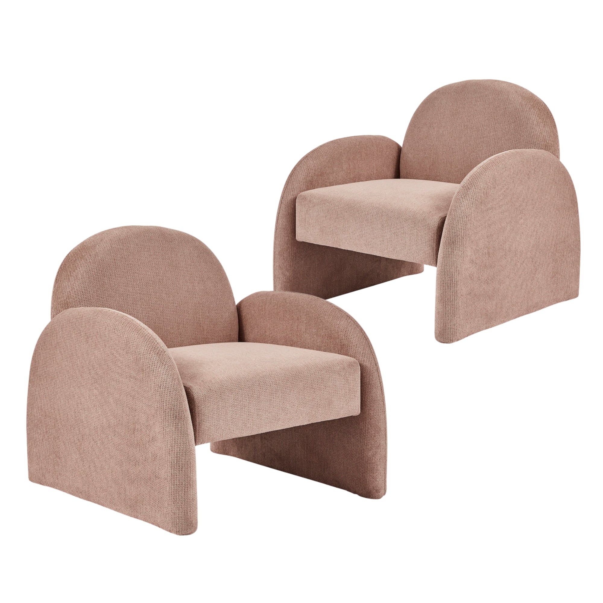 Selene Arched Armchair Rose Tan (Set of 2)