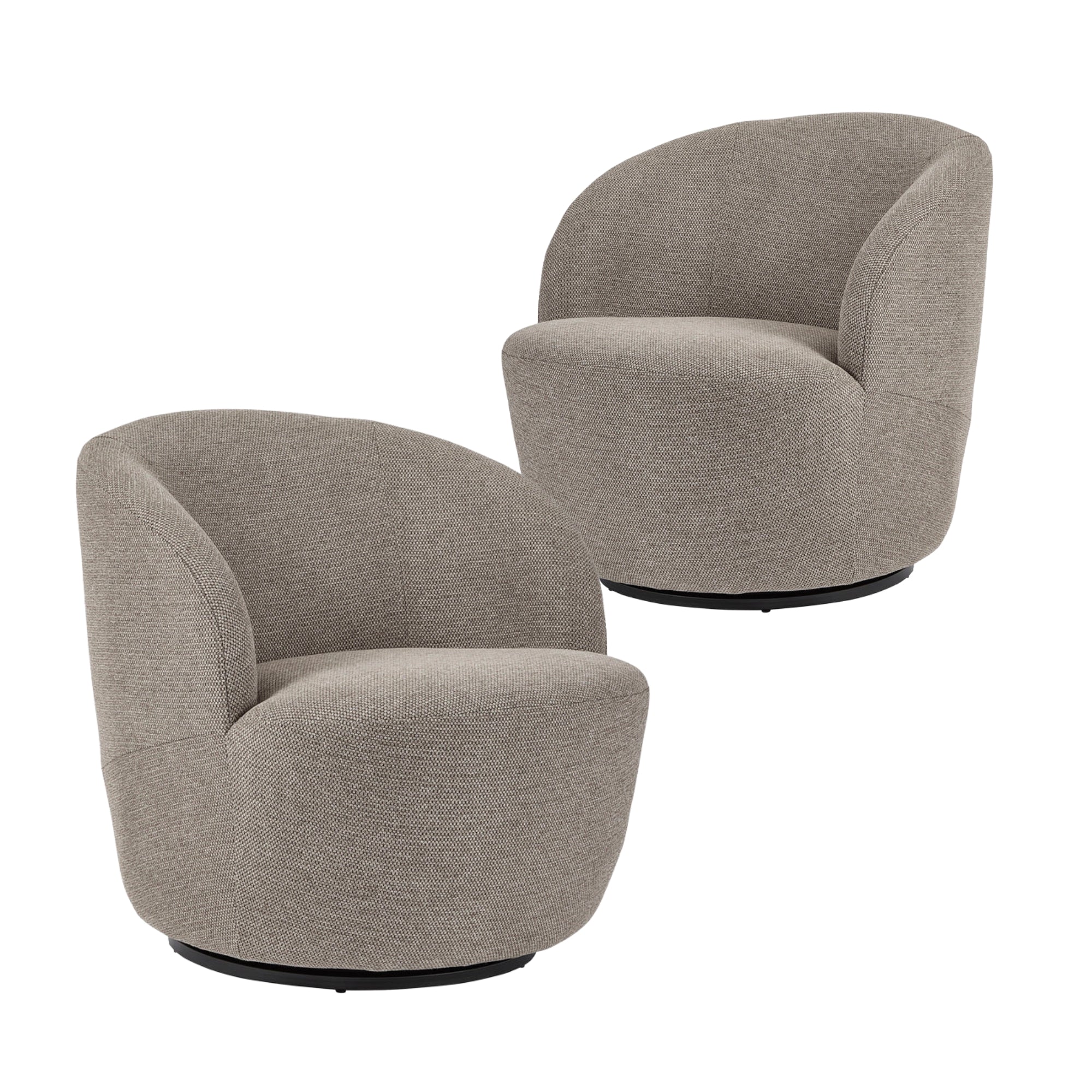 Sadie Swivel Armchair Mushroom (Set of 2)