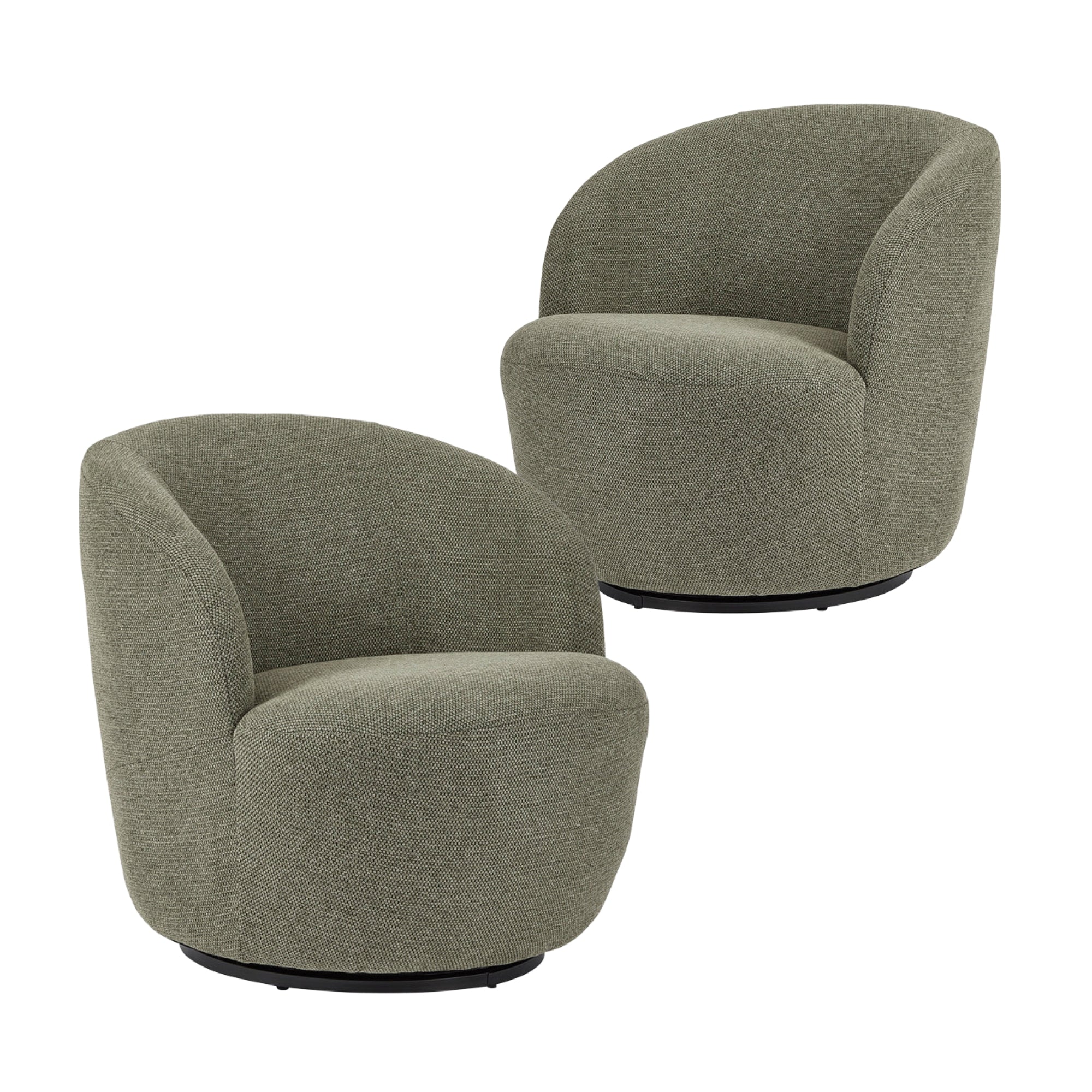 Sadie Swivel Armchair Green (Set of 2)
