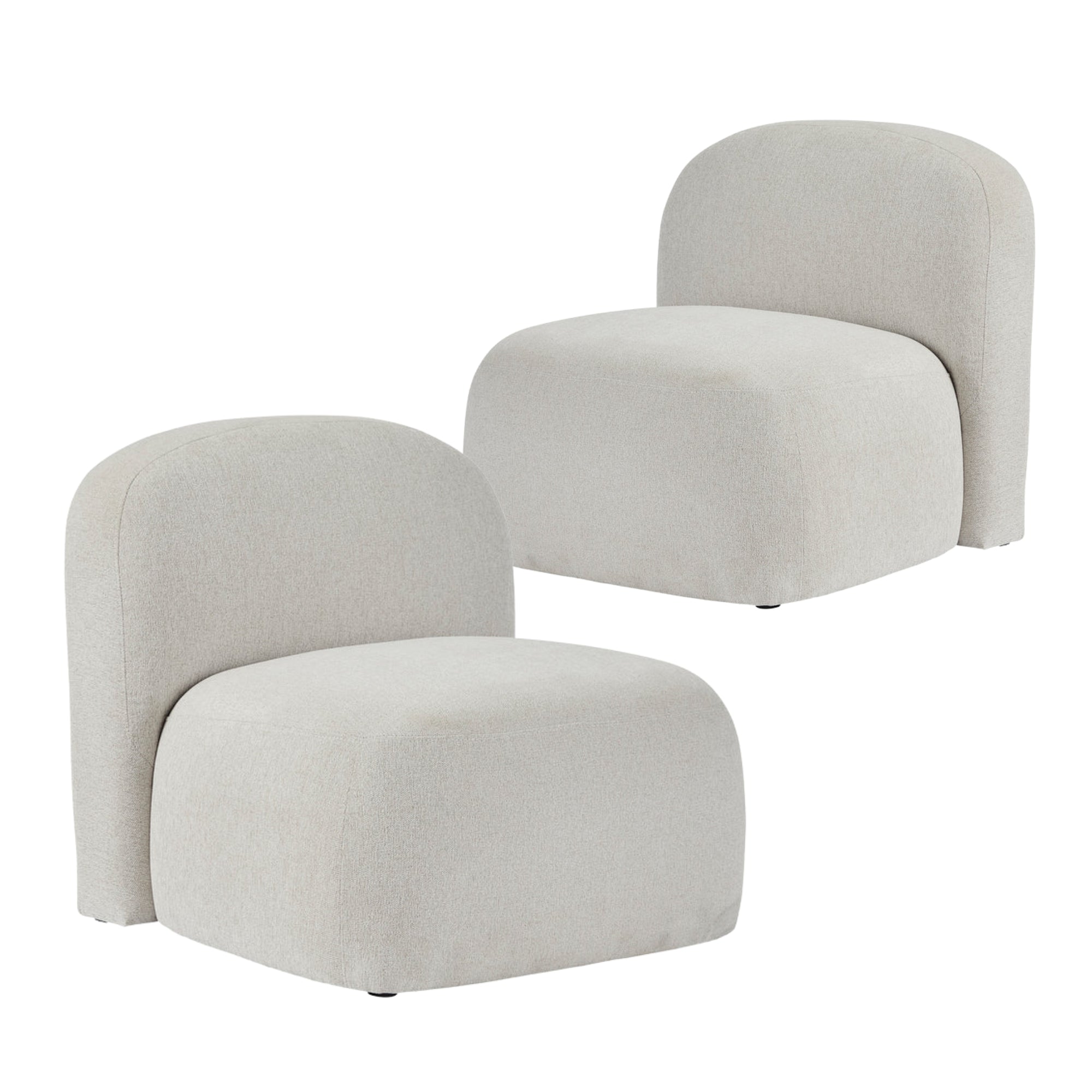 Luca Block Accent Chair Cream (Set of 2)