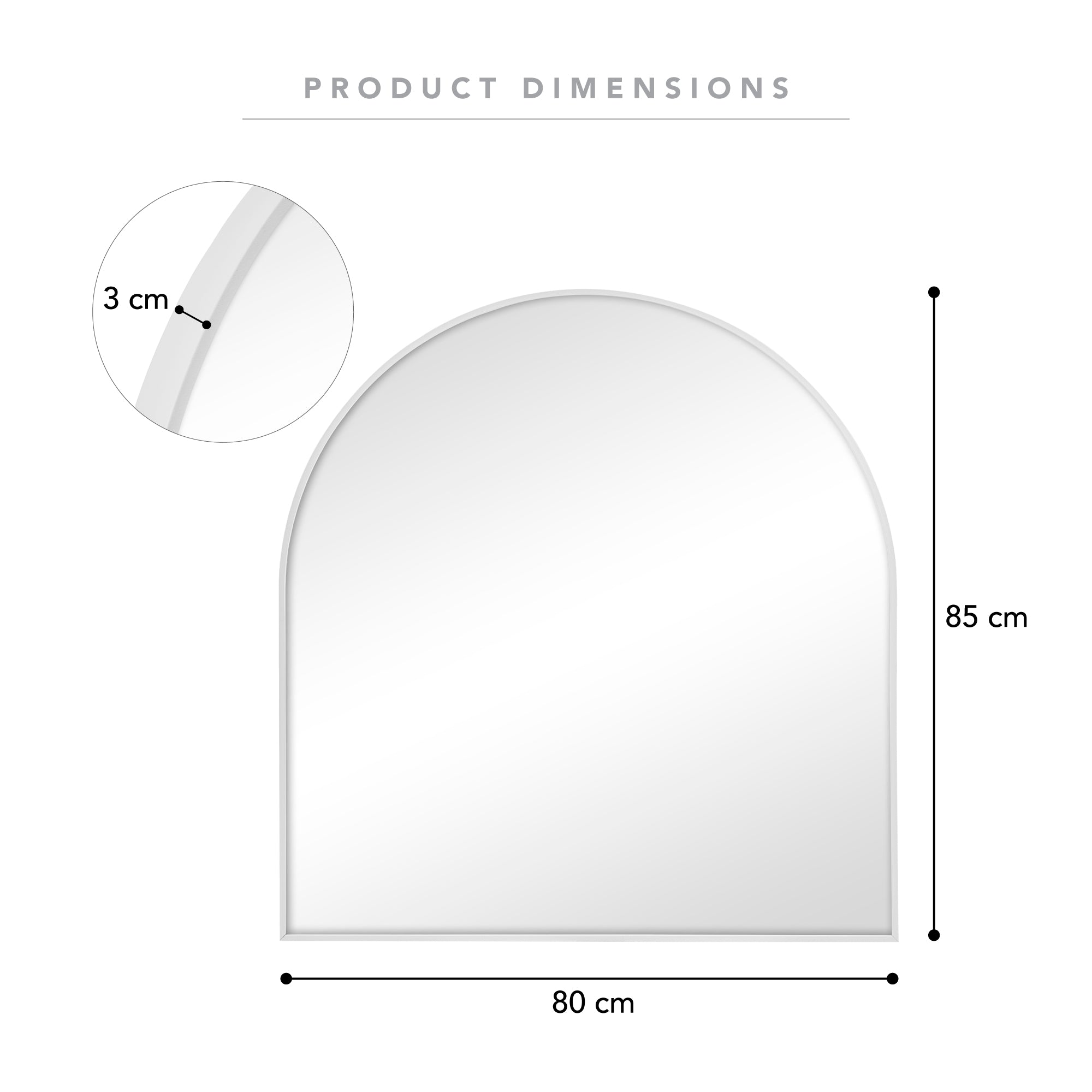 85cm Naomi Large Arch Mirror