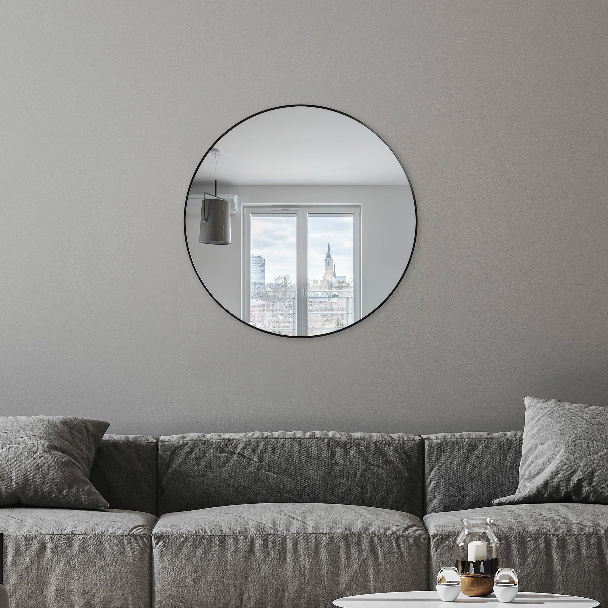 Linda 90cm Round Wall Mirror