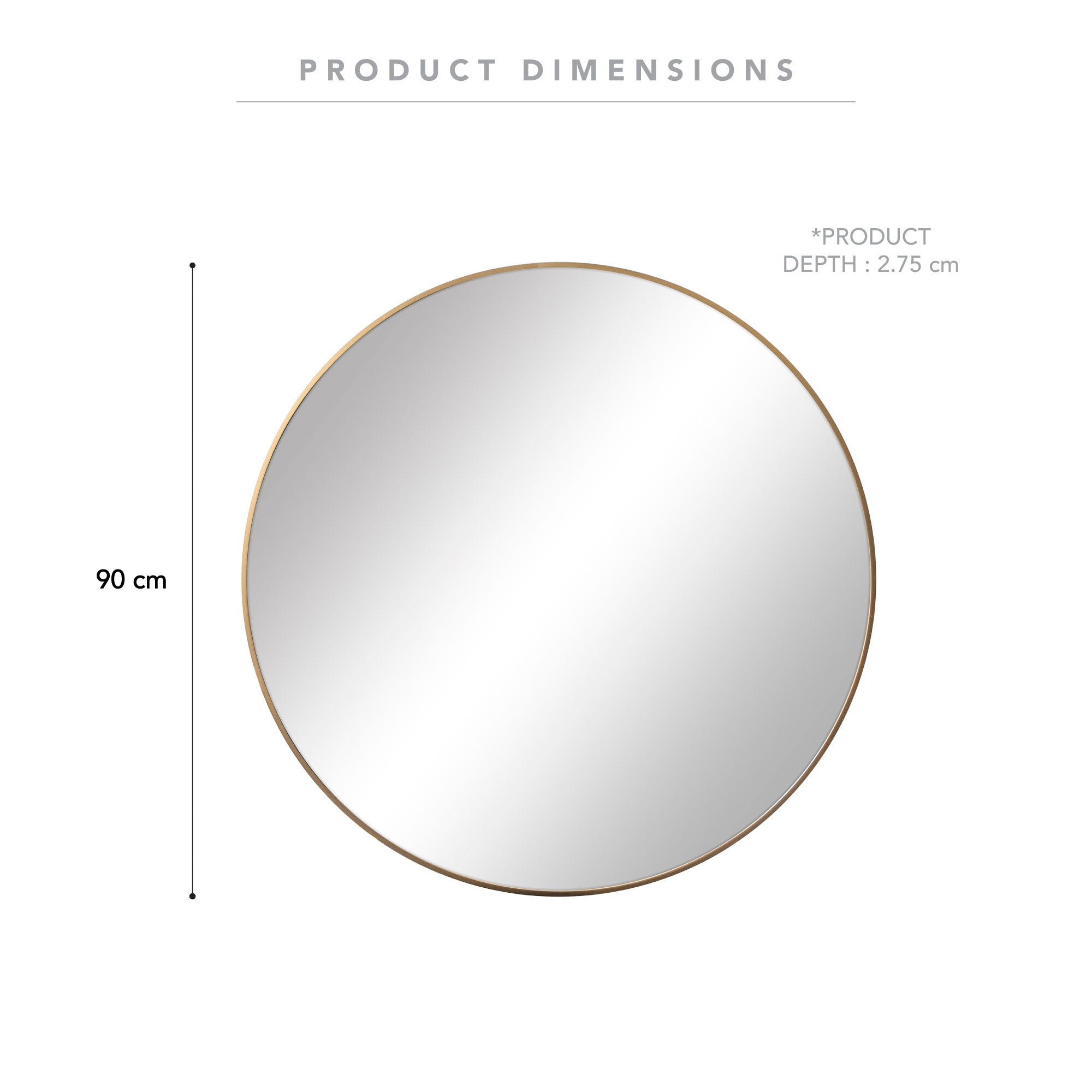 Linda 90Cm Round Wall Mirror Mirrors