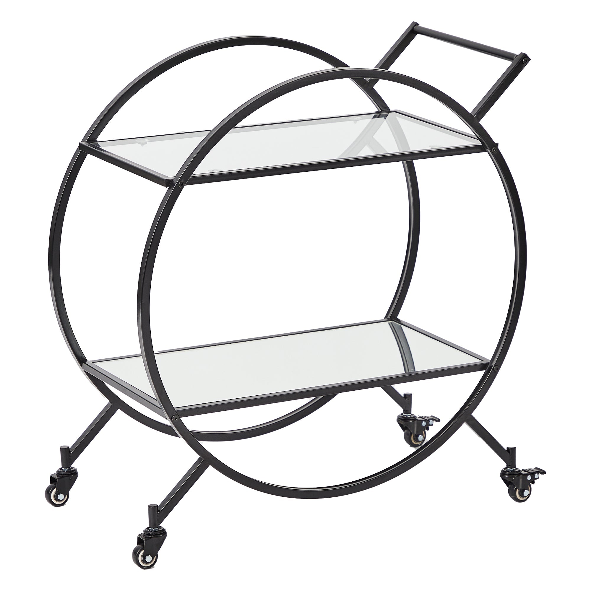 Remy Steel Bar Cart With Glass Rack Carts