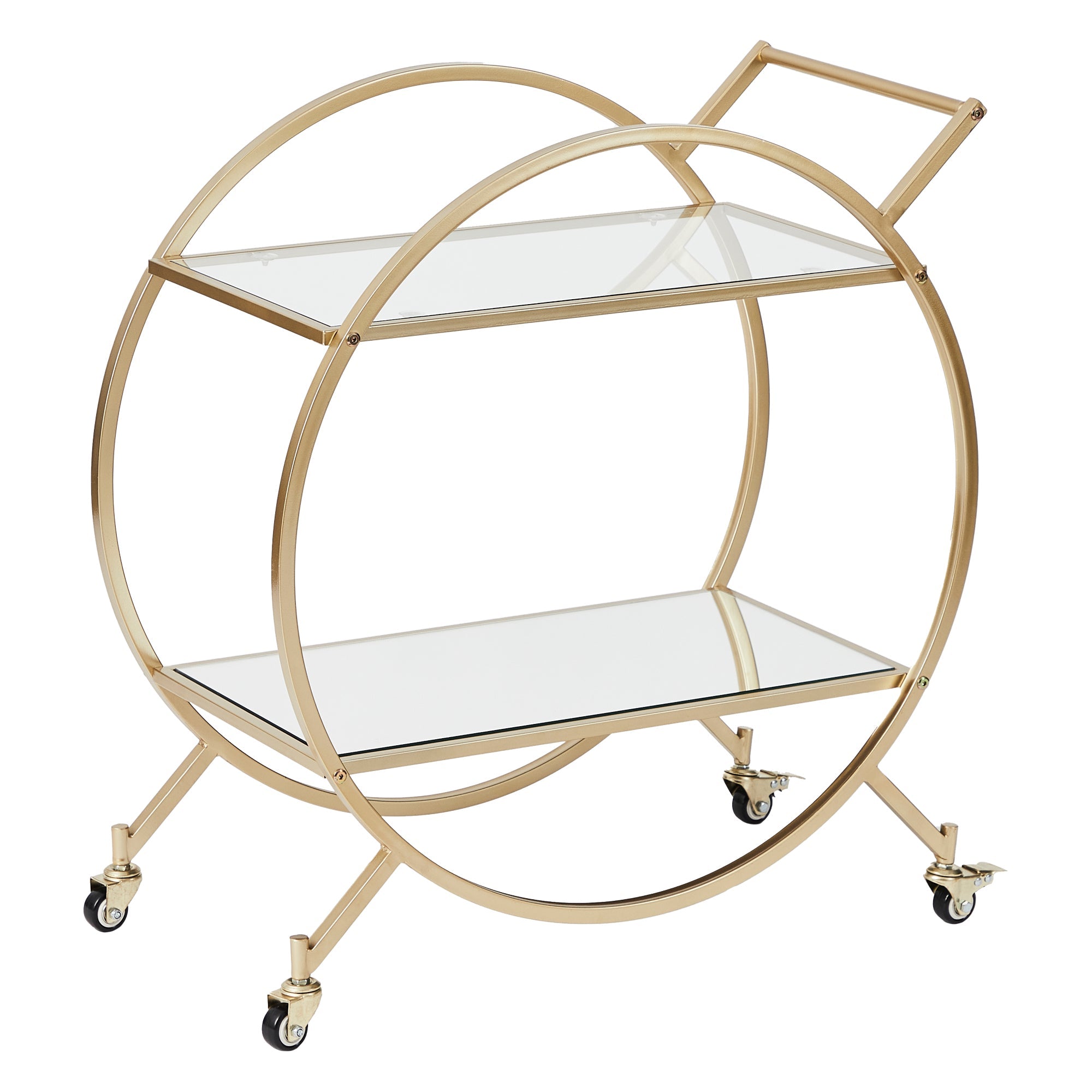 Remy Steel Bar Cart With Glass Rack Carts