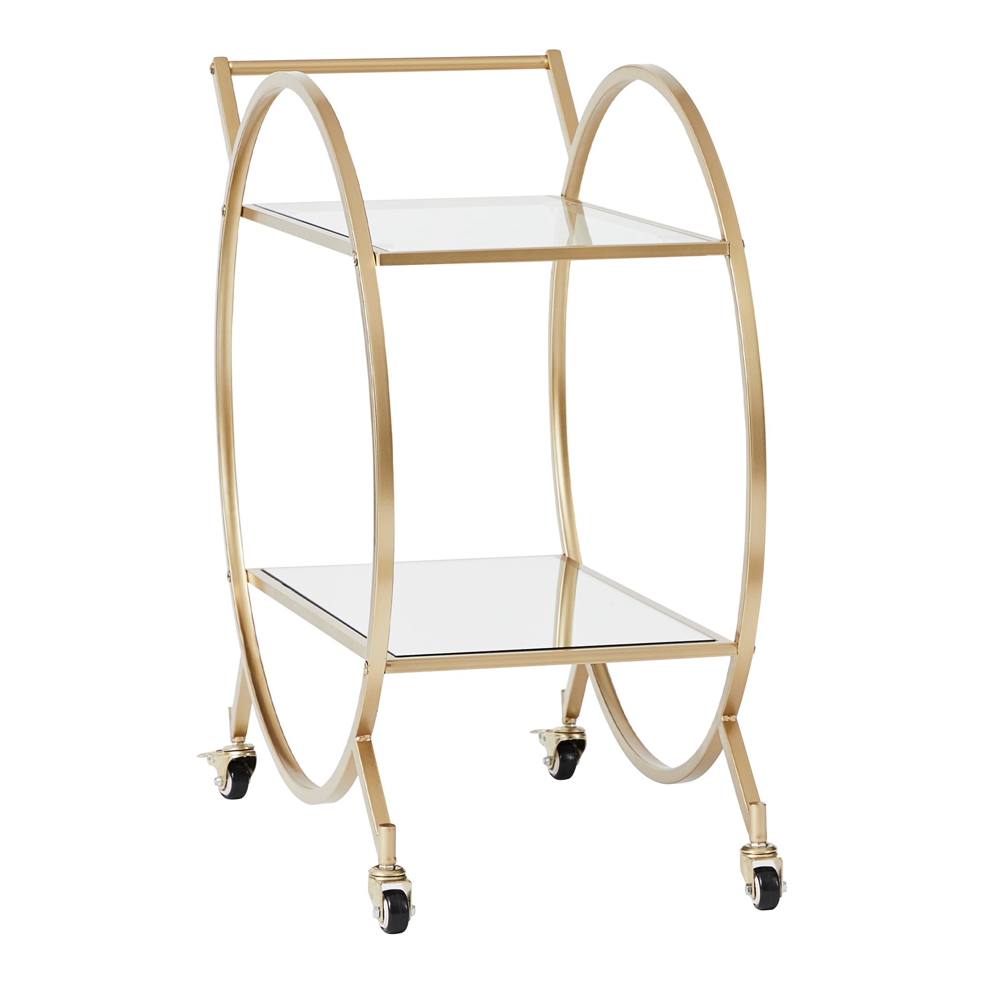 Remy Steel Bar Cart With Glass Rack Carts