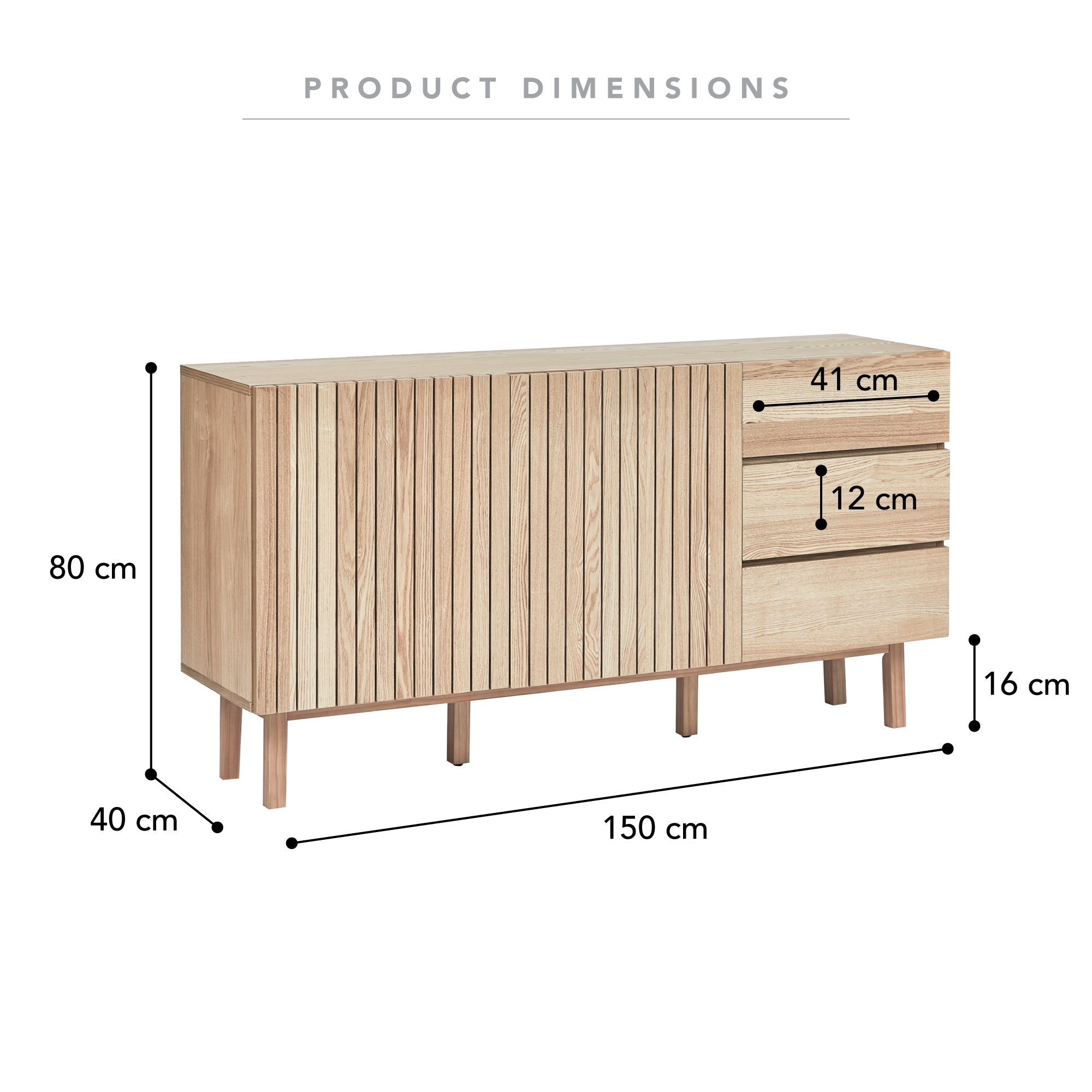 Harper 150cm Sideboard Natural