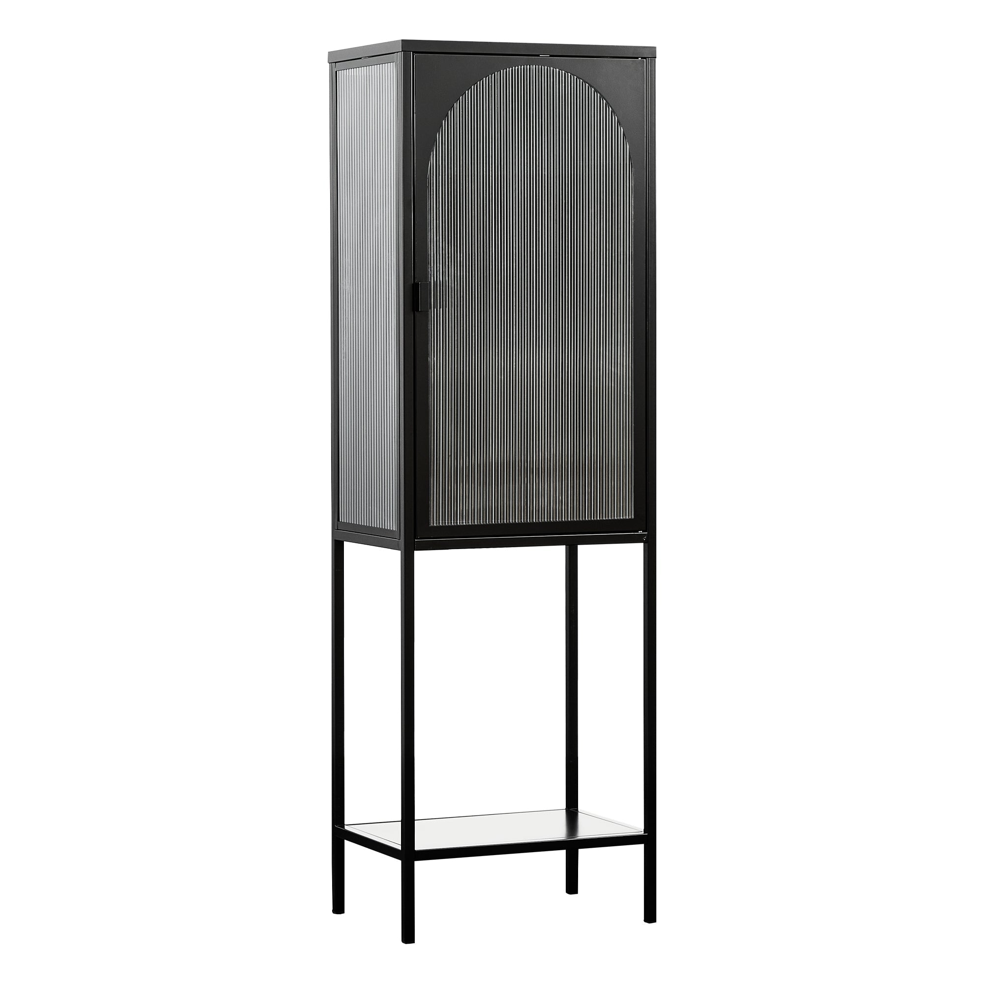 Eve 160Cm Modern Metal Tall Cabinet Black Cabinets