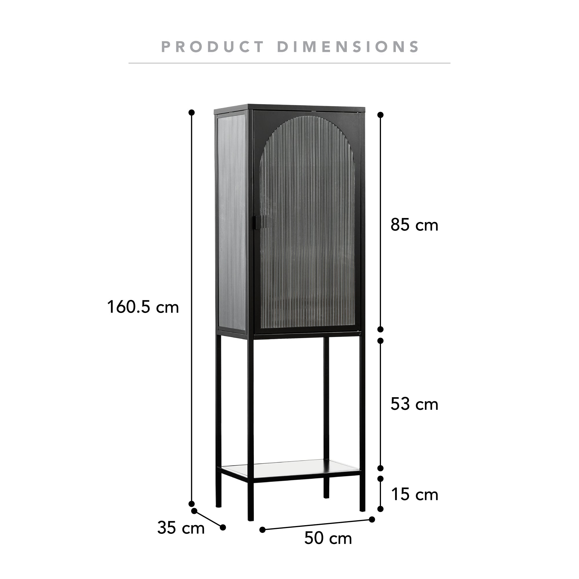 Eve 160Cm Modern Metal Tall Cabinet Black Cabinets