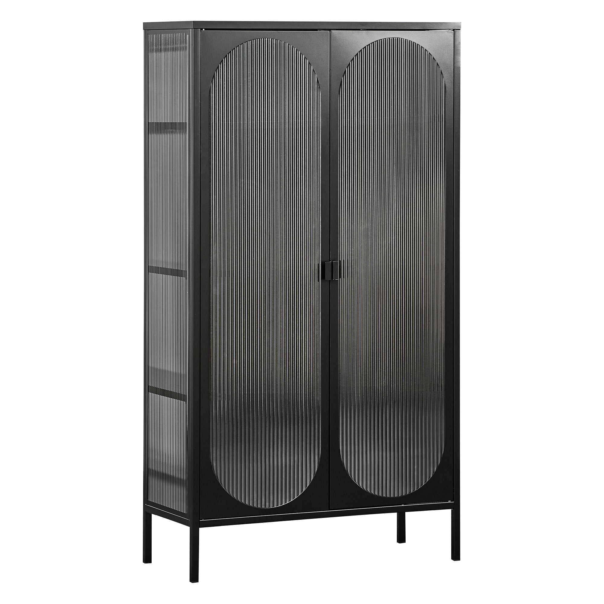 Eve 150Cm Modern Large Metal Cabinet Black Cabinets