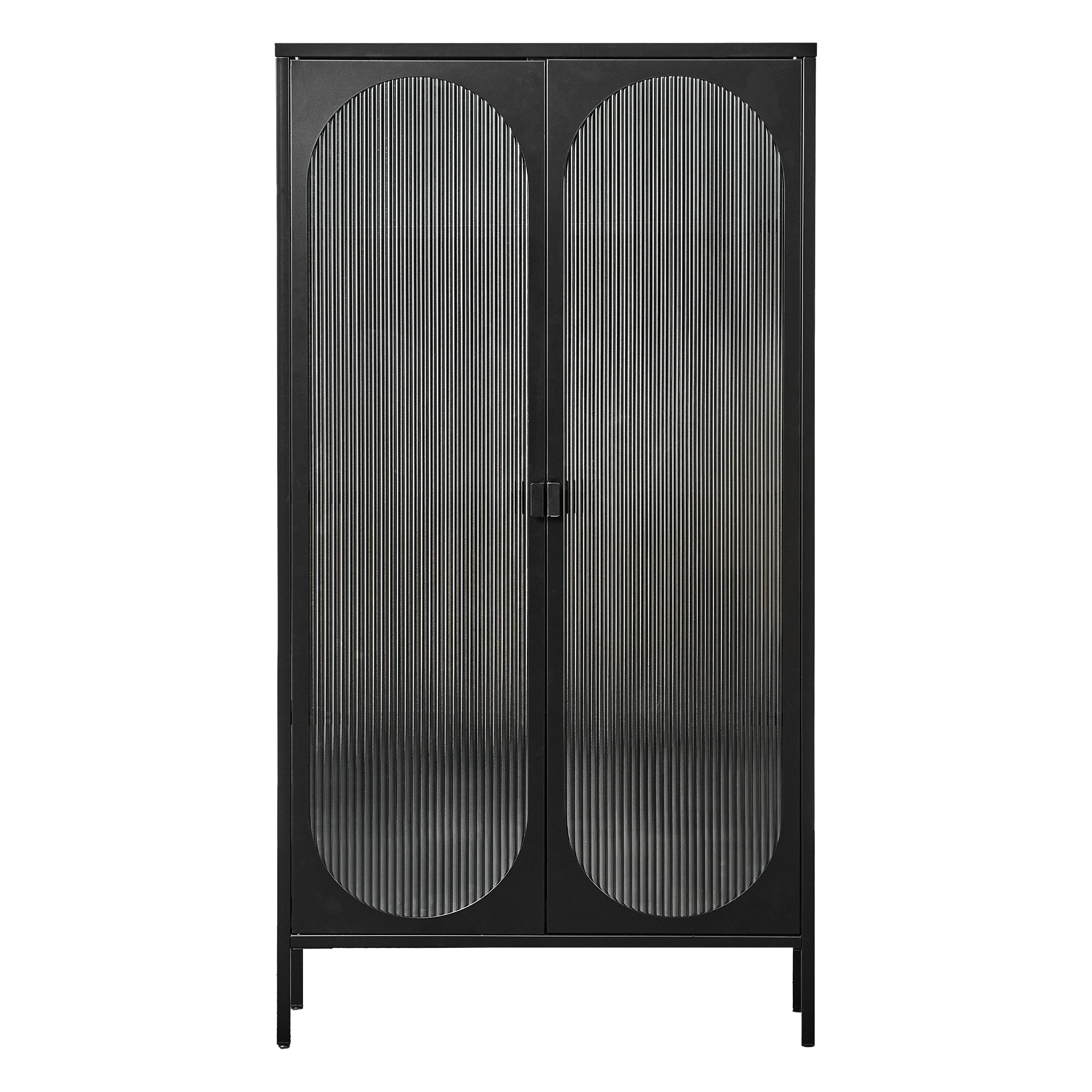 Eve 150Cm Modern Large Metal Cabinet Black Cabinets