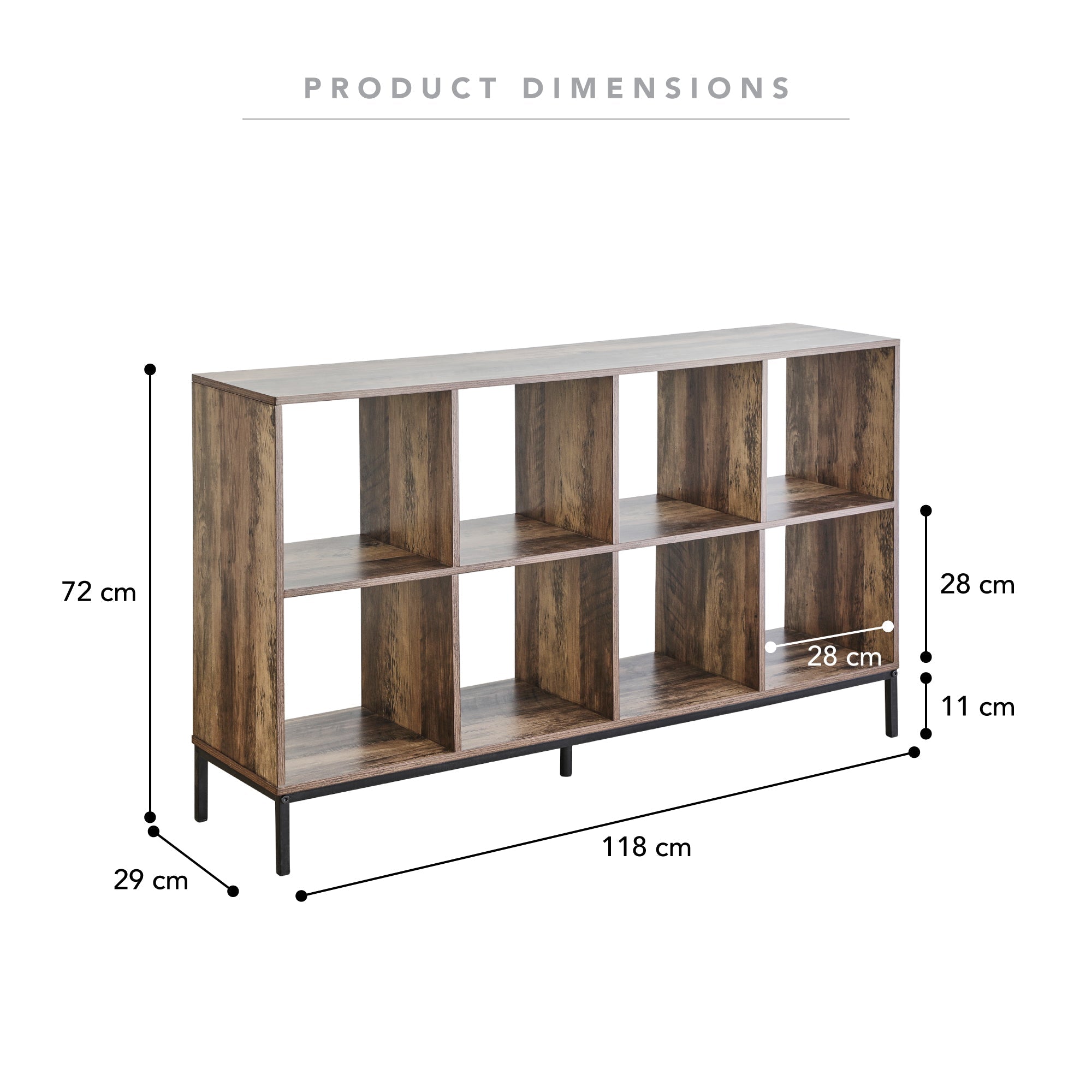 Cuba 118Cm Large Bookshelf