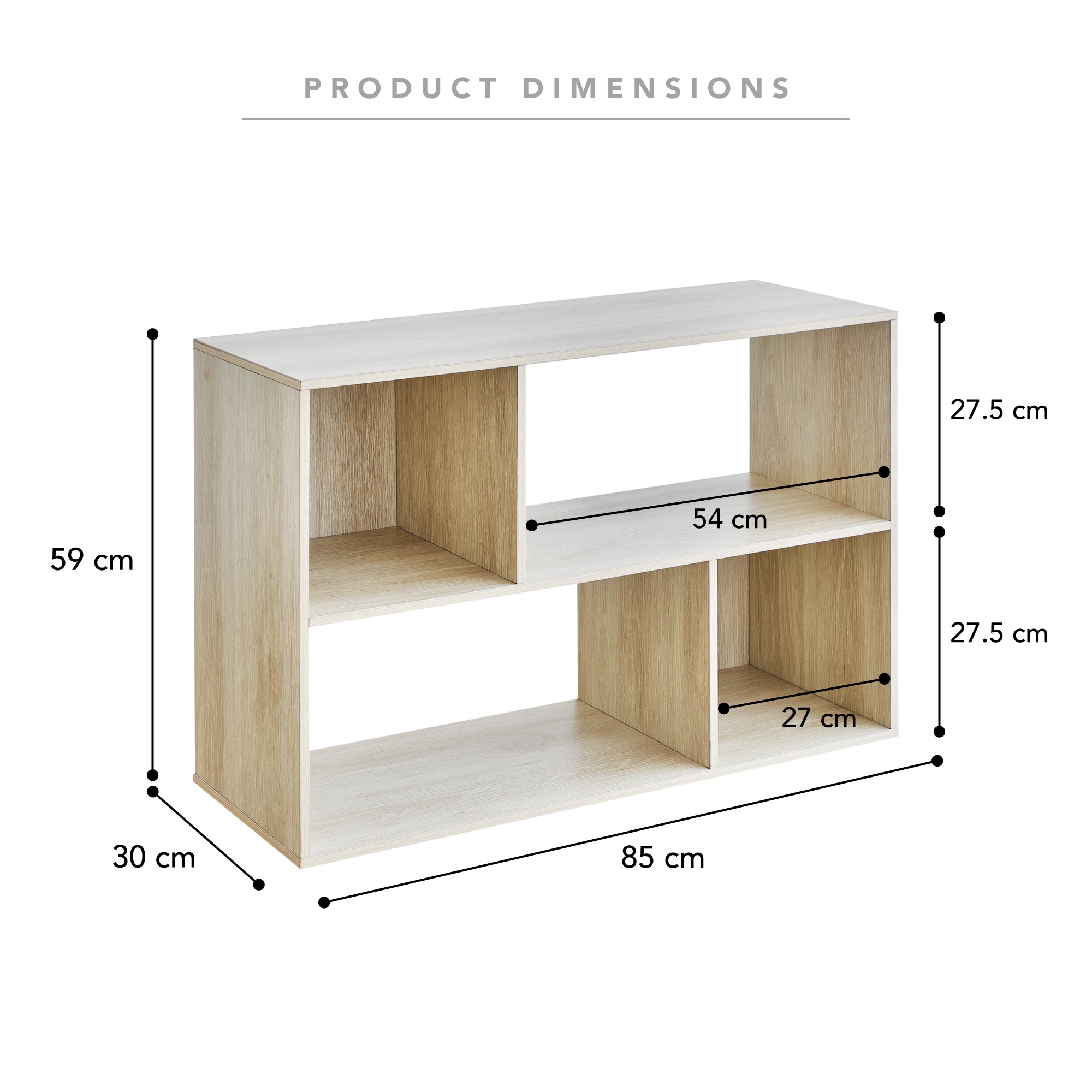 Cuba 85Cm Long Bookshelf