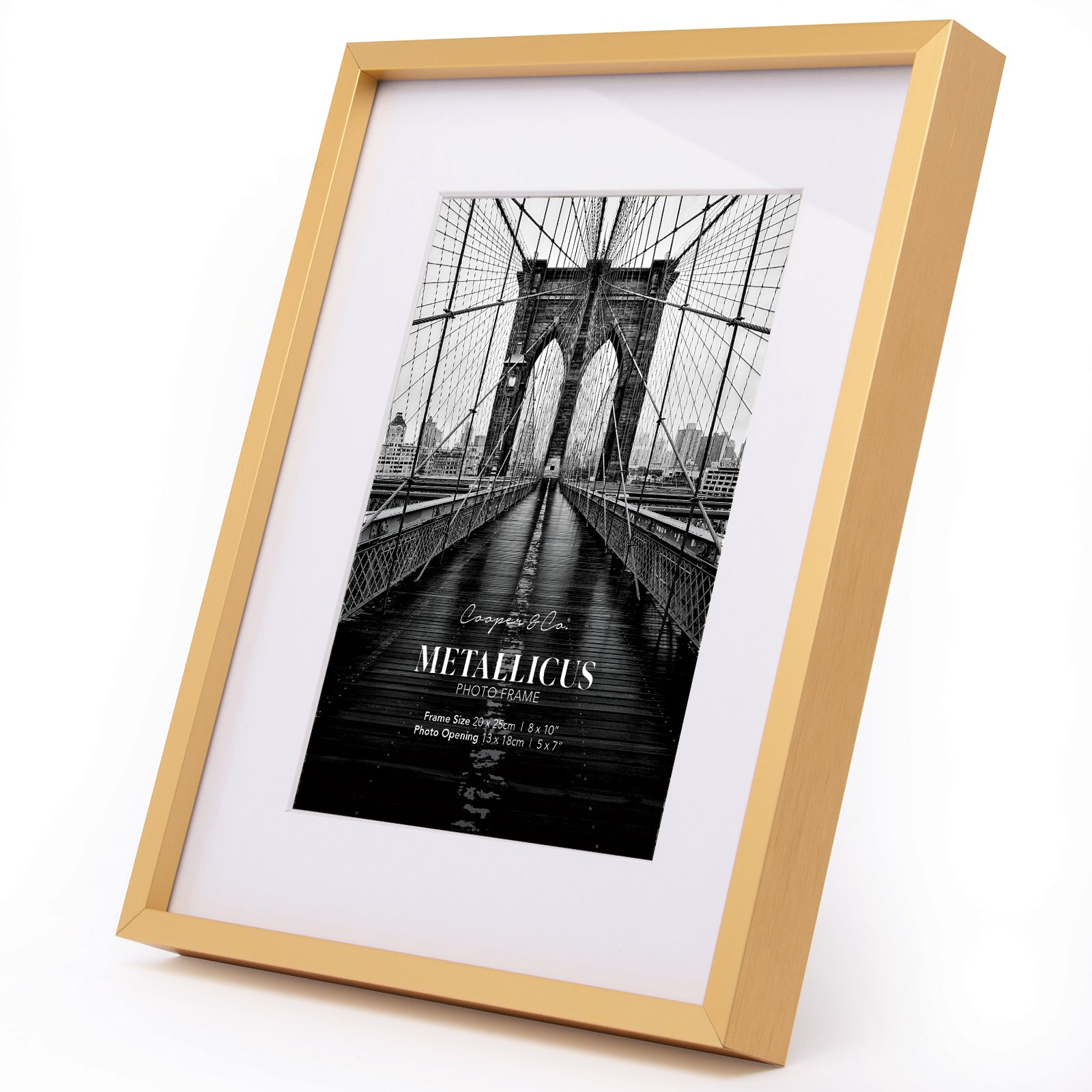 Set Of 2 20x25cm Mat to 13x18cm Premium Metal Photo Frames