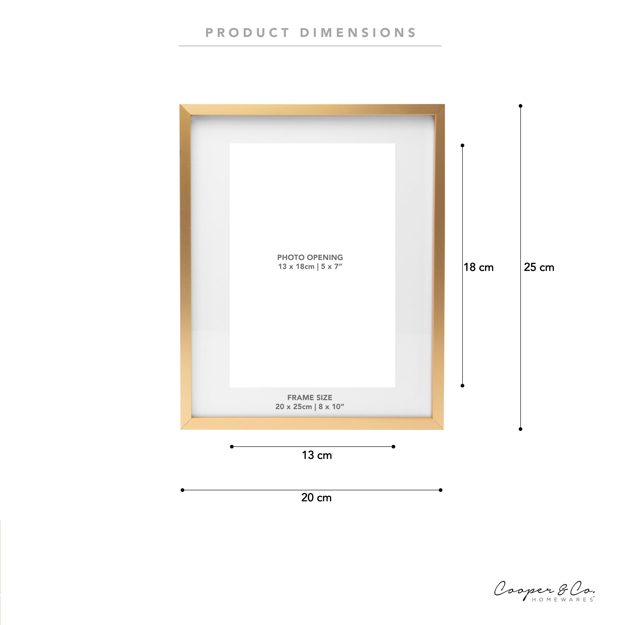 Set Of 2 20x25cm Mat to 13x18cm Premium Metal Photo Frames