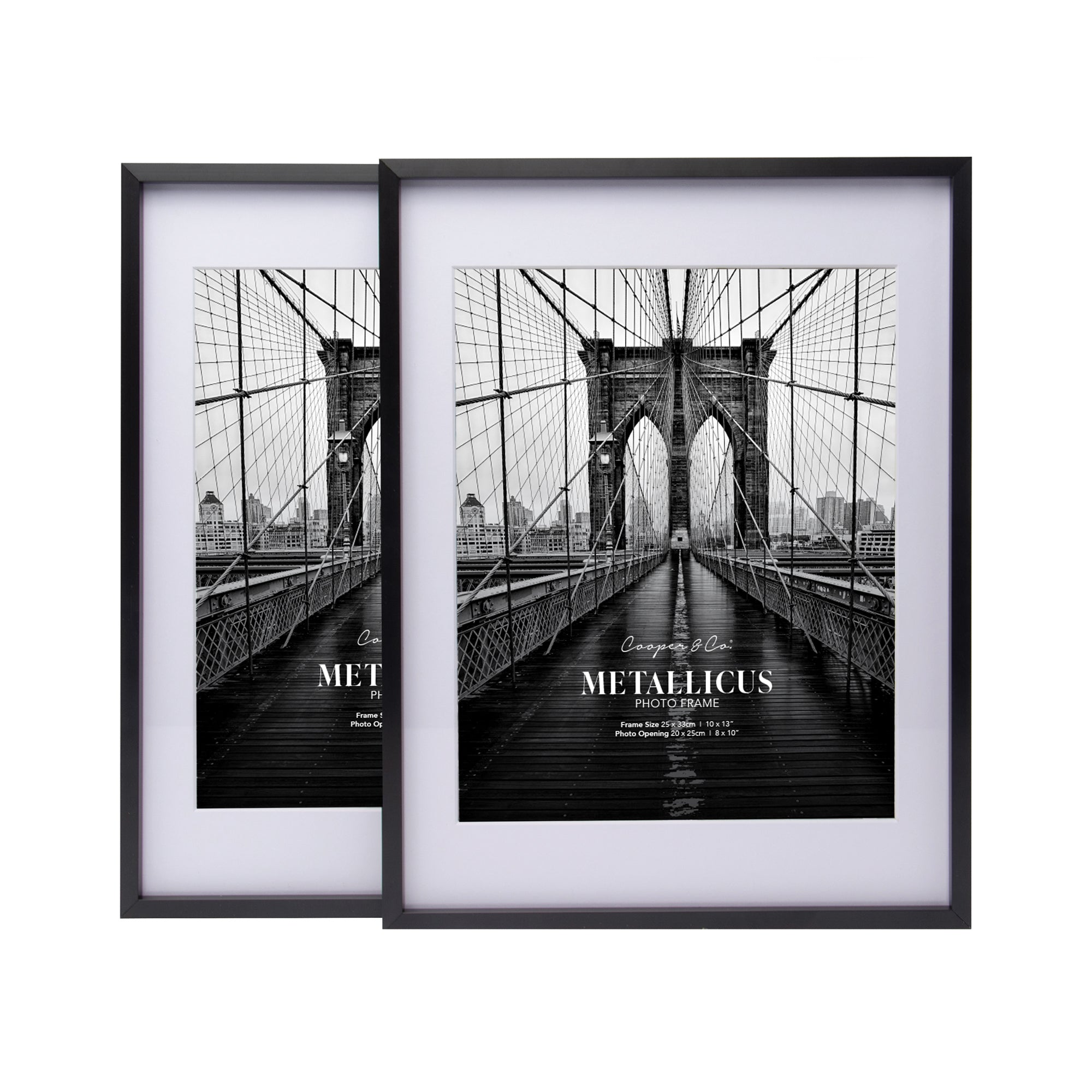 Set Of 2 25x33cm Mat to 20x25cm Premium Metal Photo Frames