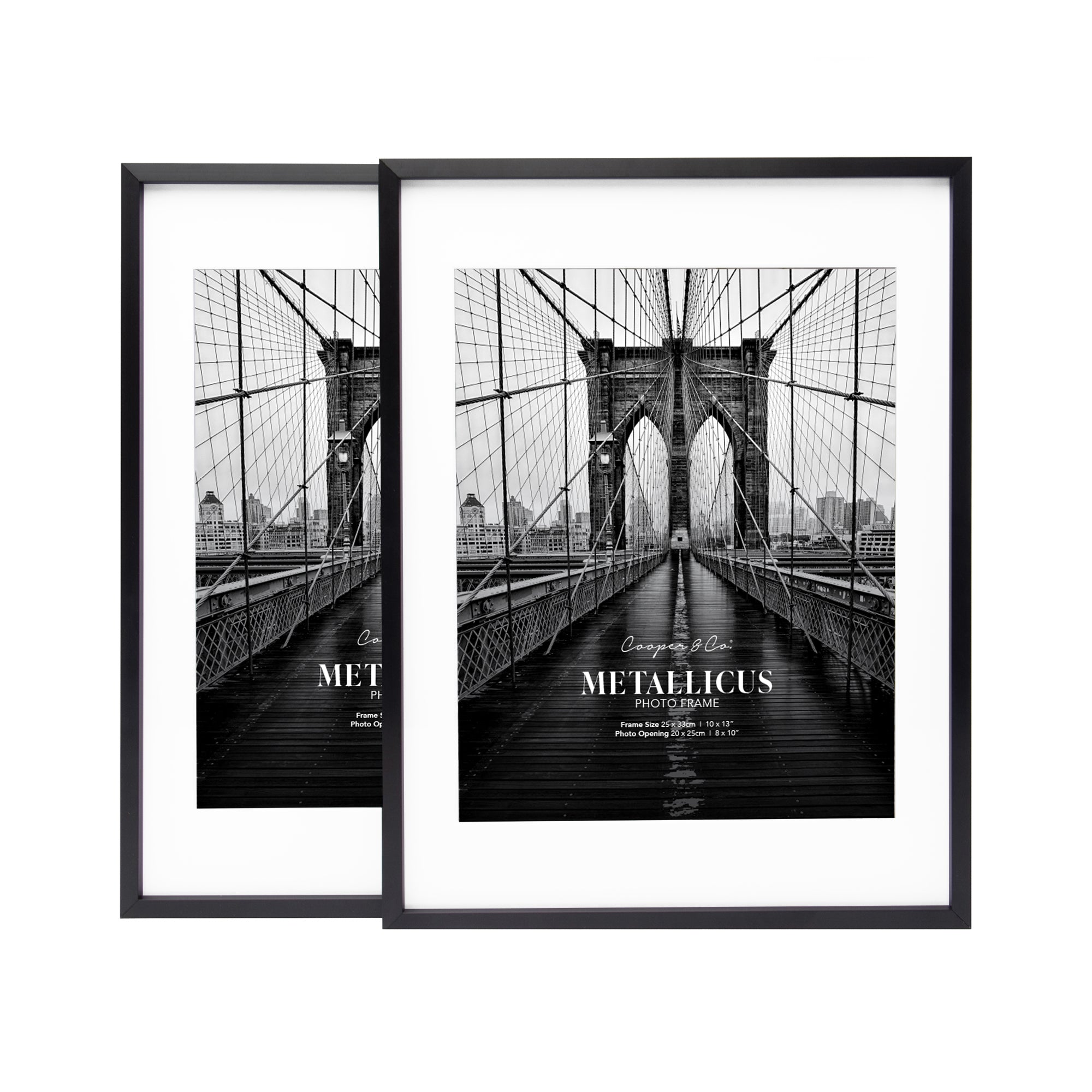 Set Of 2 25x33cm Mat to 20x25cm Premium Metal Photo Frames