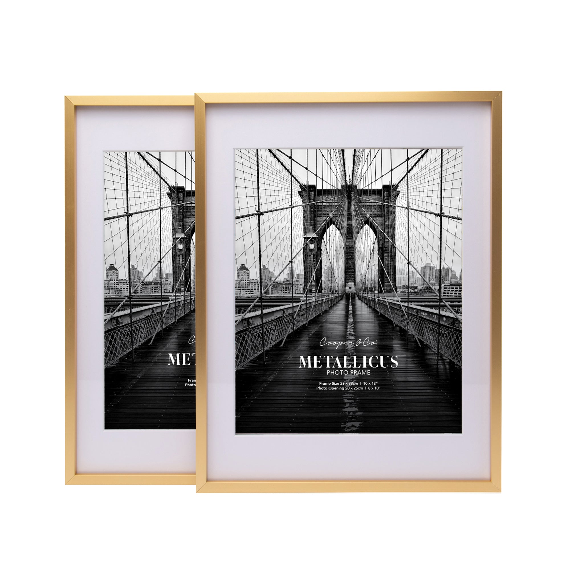 Set Of 2 25x33cm Mat to 20x25cm Premium Metal Photo Frames