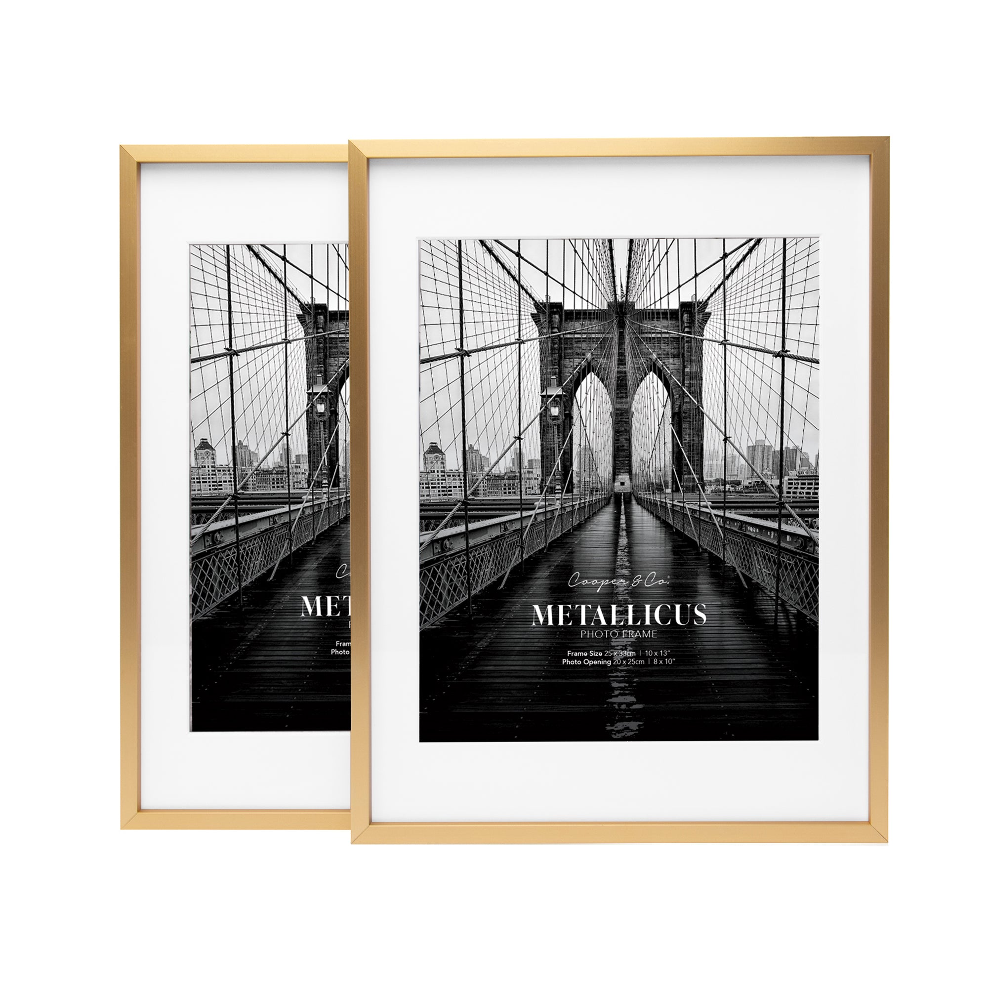 Set Of 2 25x33cm Mat to 20x25cm Premium Metal Photo Frames