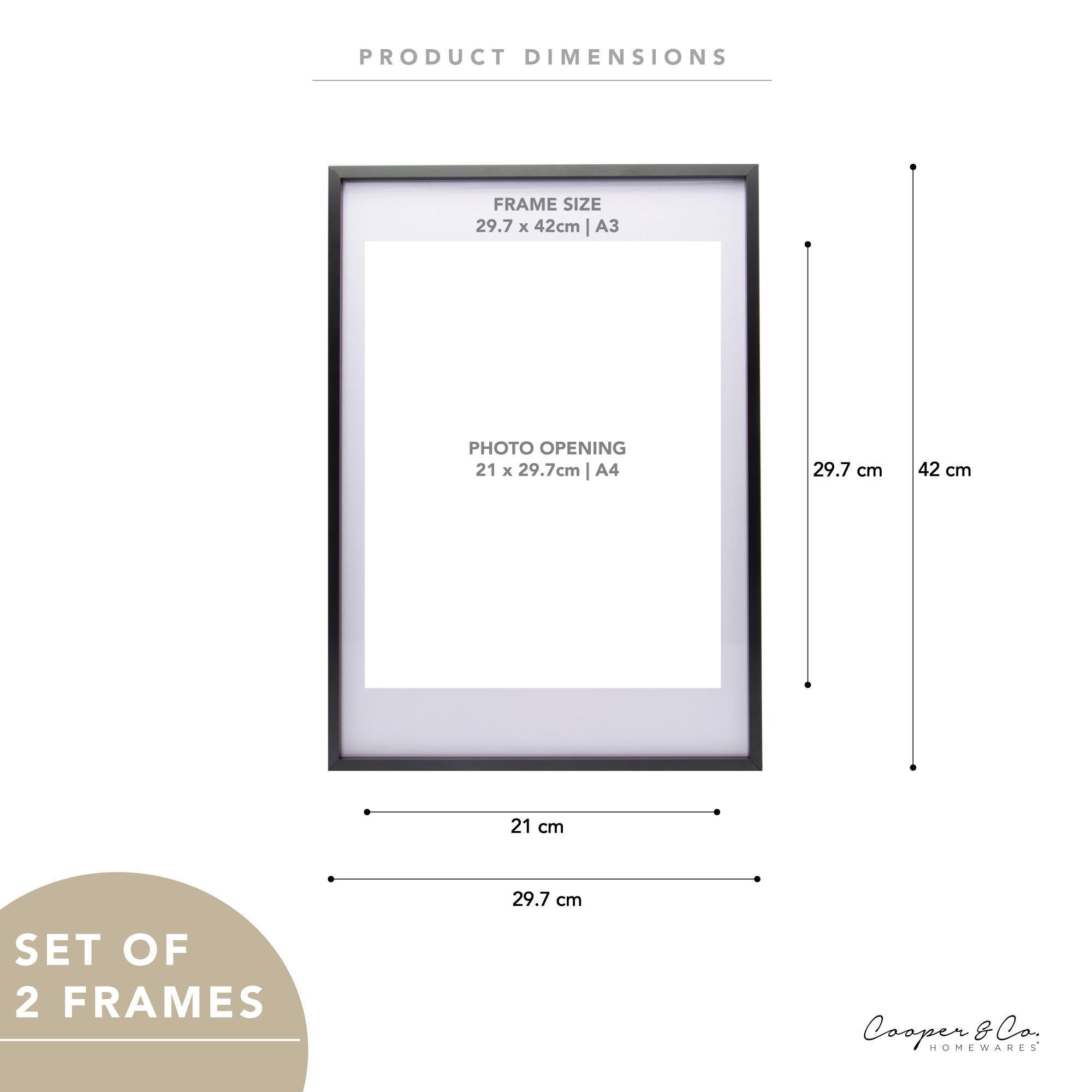 A3 Mat to A4 Premium Metal Photo Frames