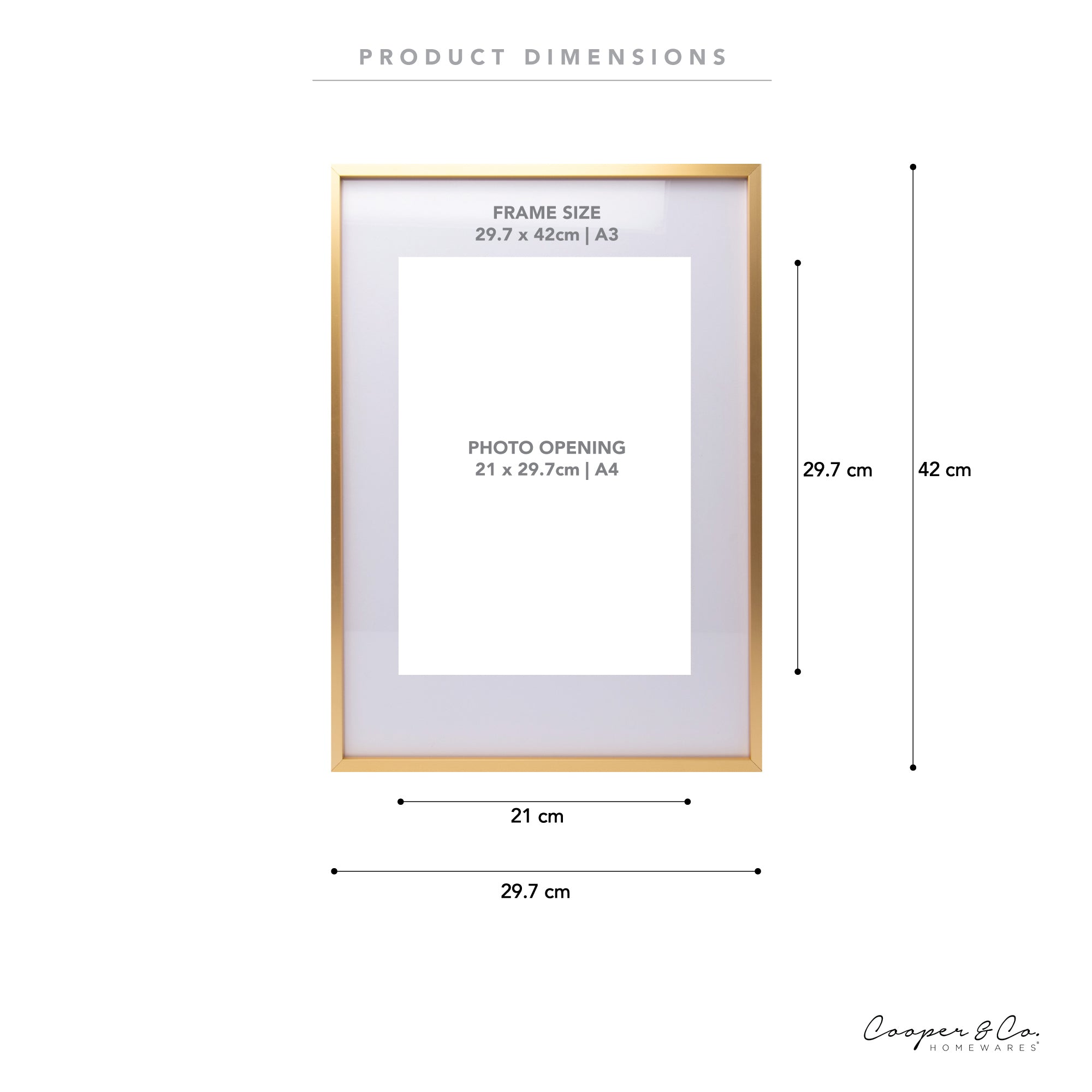 A3 Mat to A4 Premium Metal Photo Frames