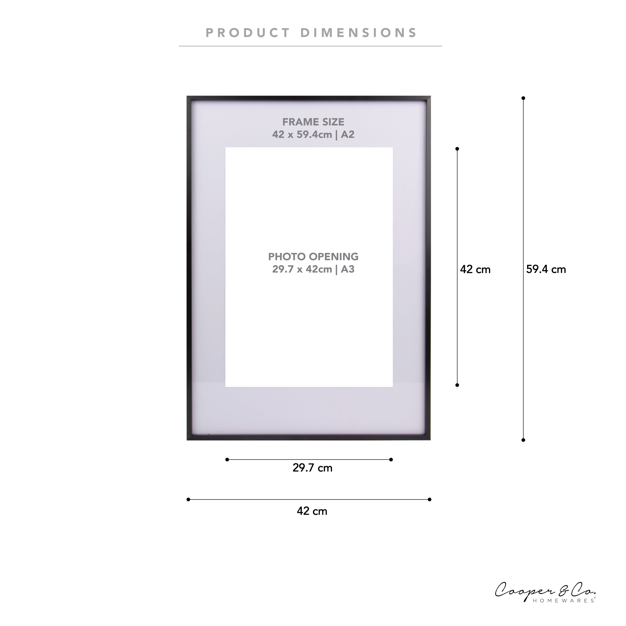 A2 Mat to A3 Premium Metal Photo Frames