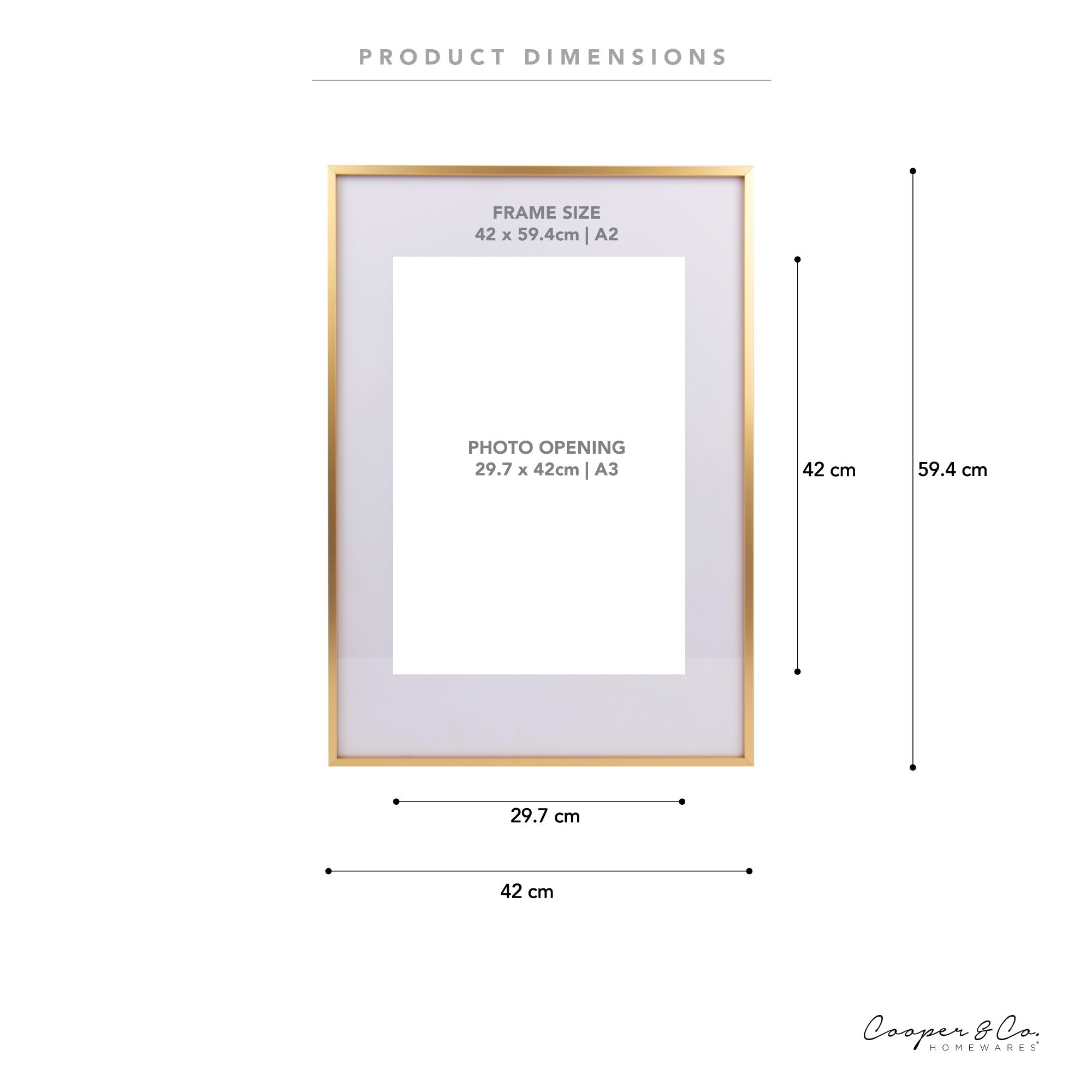 A2 Mat to A3 Premium Metal Photo Frames