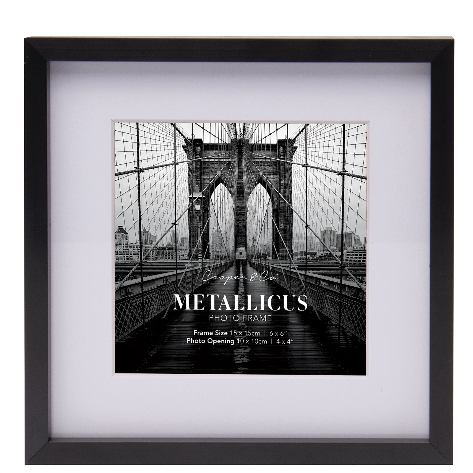 Set Of 2 15x15cm Mat to 10x10cm Premium Metal Photo Frames