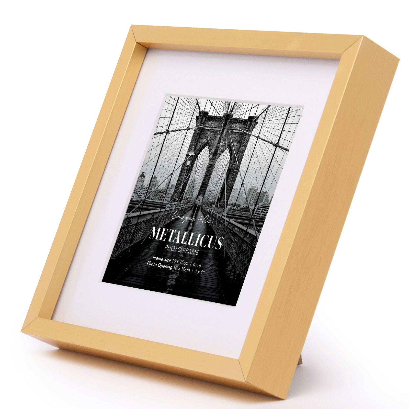 Set Of 2 15x15cm Mat to 10x10cm Premium Metal Photo Frames